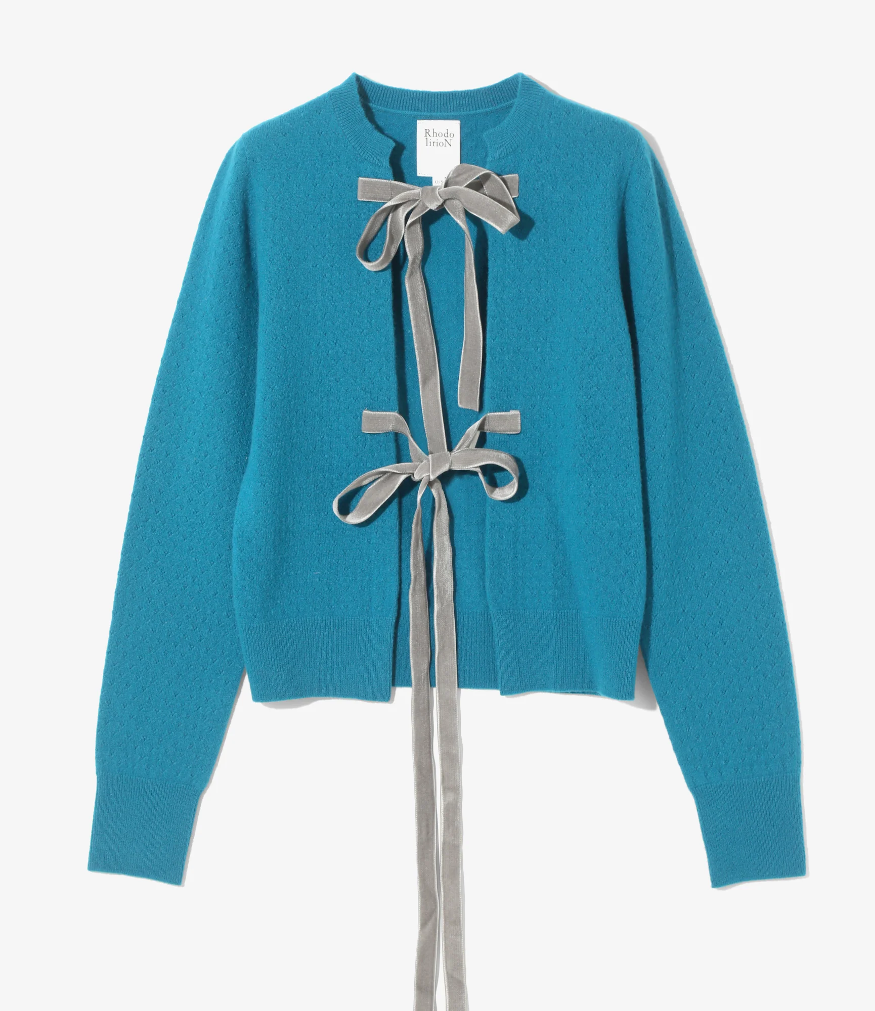 Ribbon Cardigan - Blue - Boiled Knit
