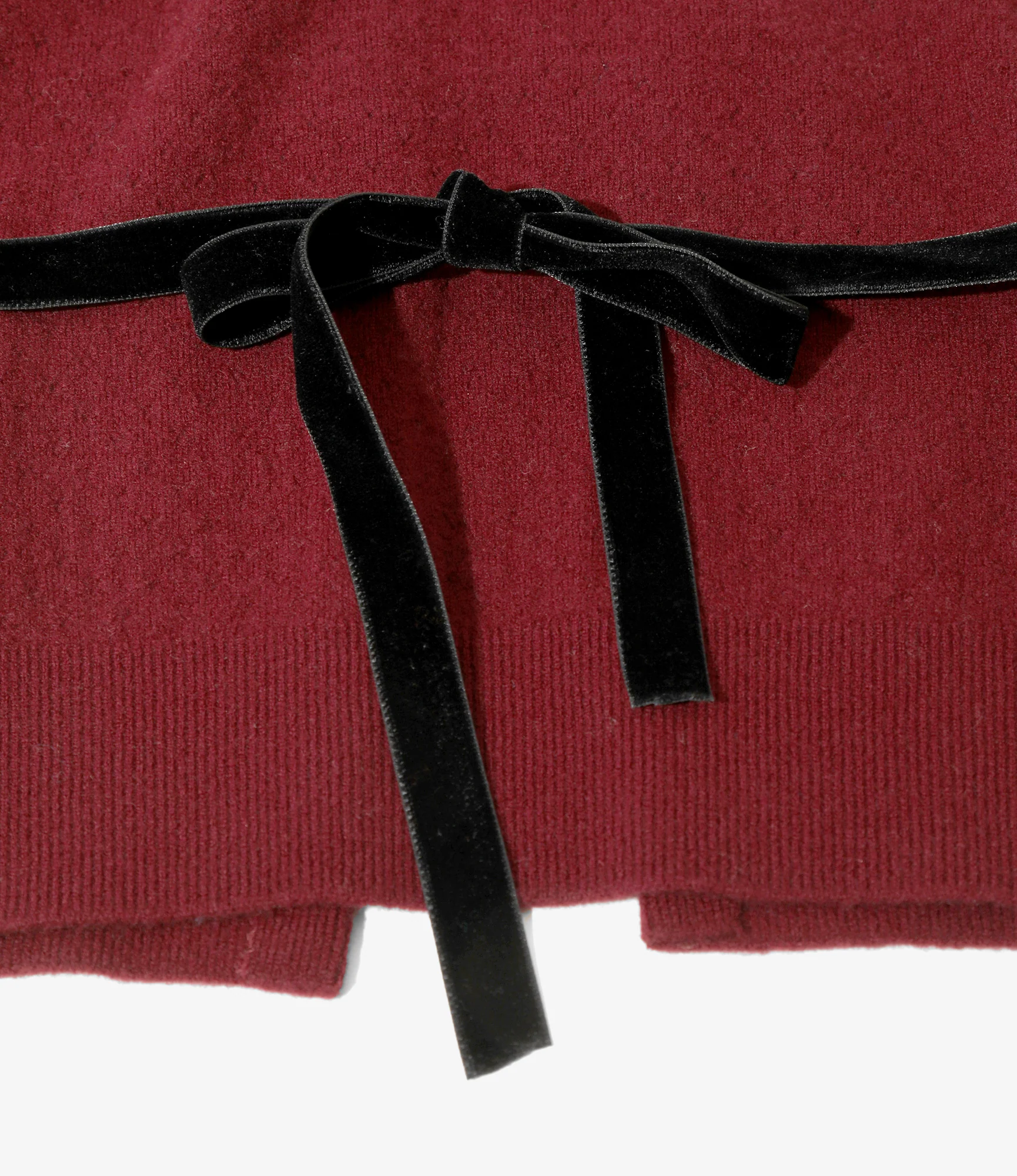 Ribbon Cardigan - Burgundy - Boiled Knit - Image 5