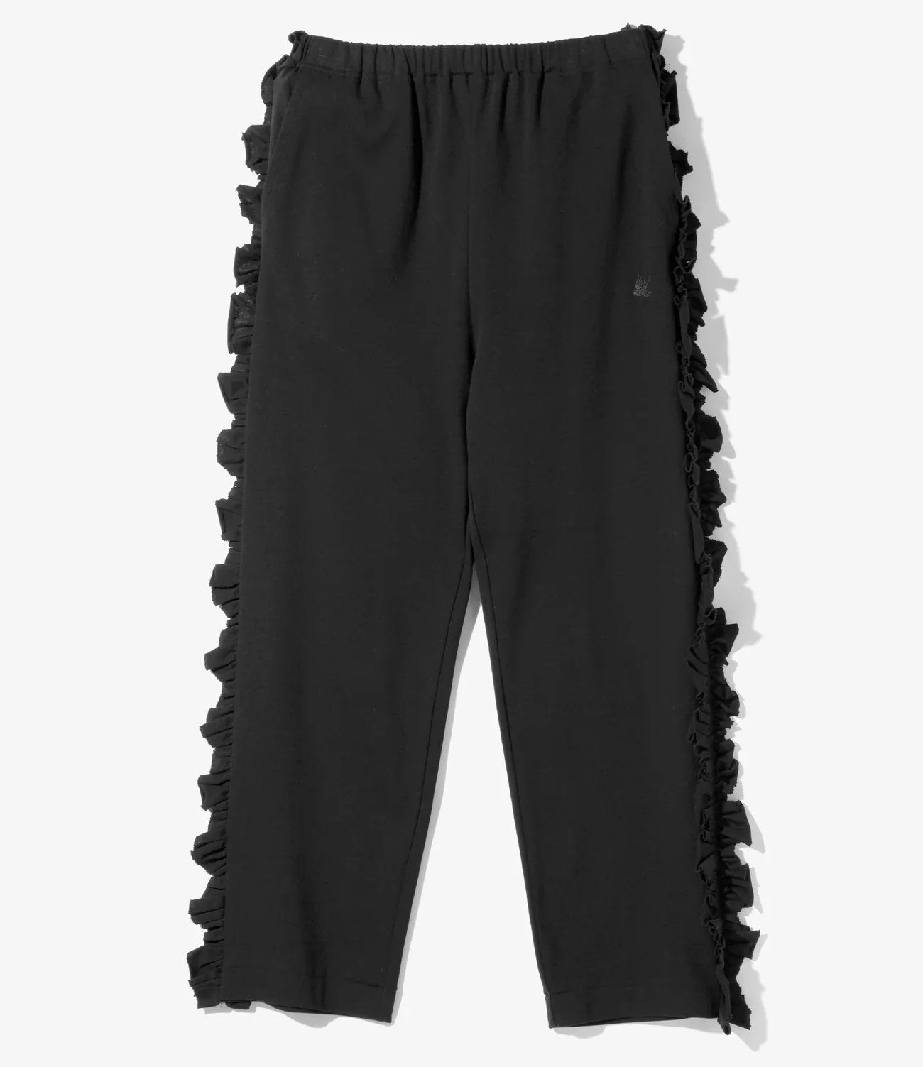 Swallow Frill Side Pants - Black