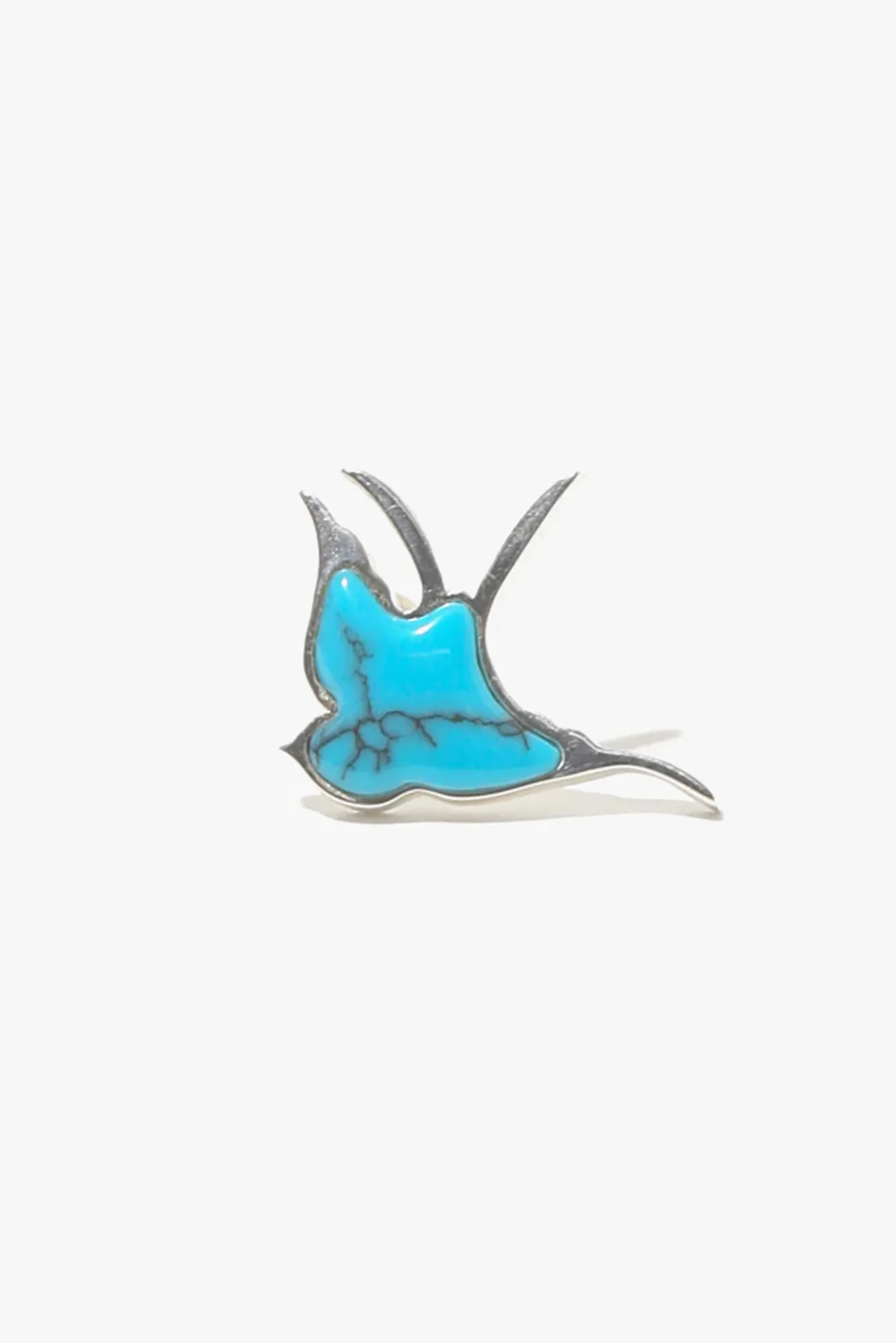 Swallow Motif One Ear Earring - Blue