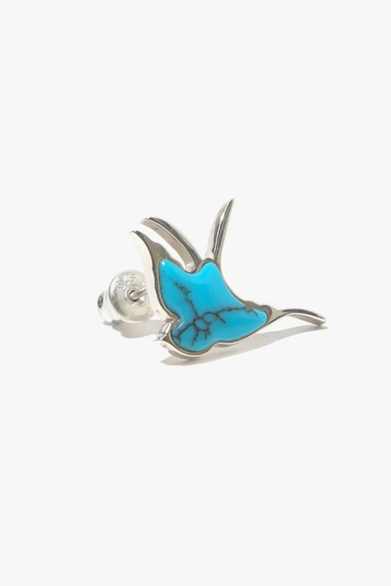 Swallow Motif One Ear Earring - Blue - Image 2