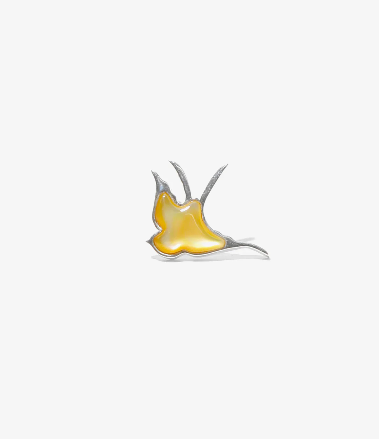 Swallow Motif One Ear Earring - Yellow