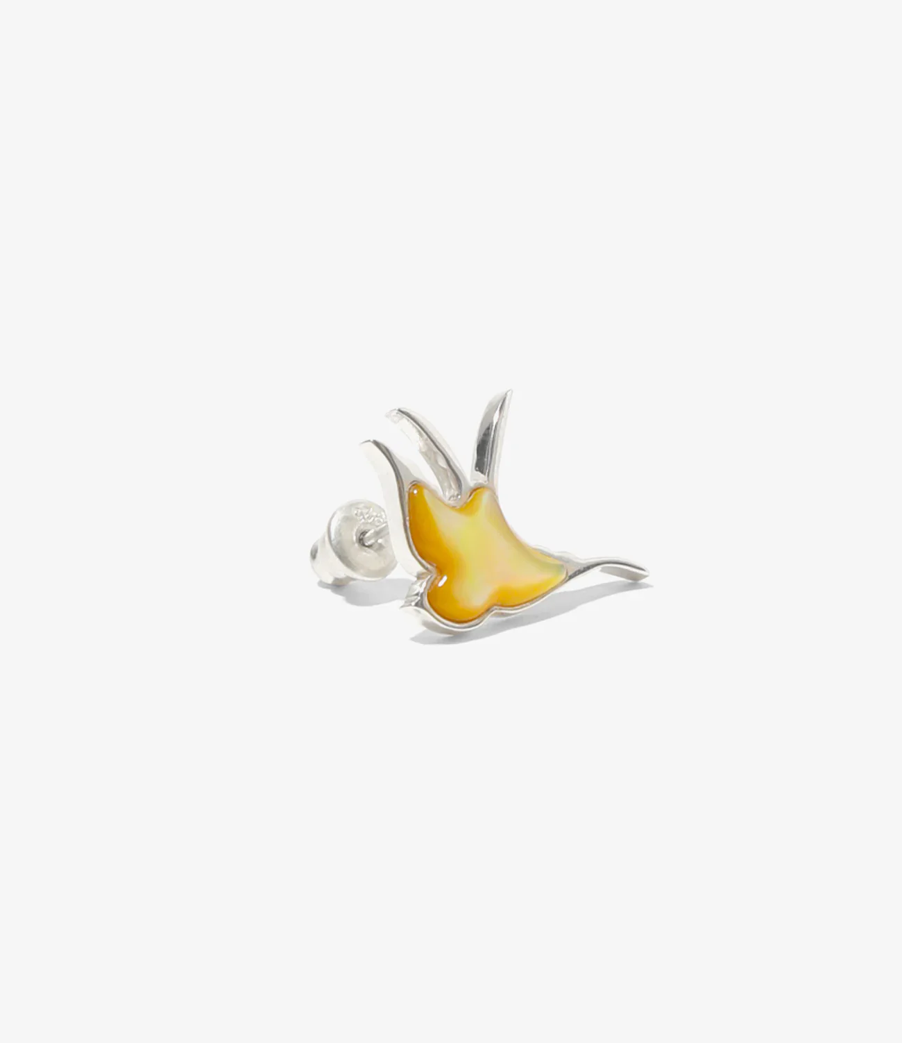 Swallow Motif One Ear Earring - Yellow - Image 2