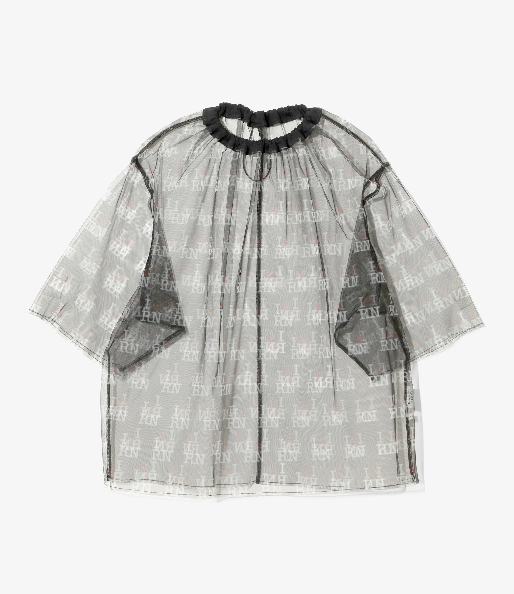 Women's Crew Neck Shirt - Black - Original Printed Tulle