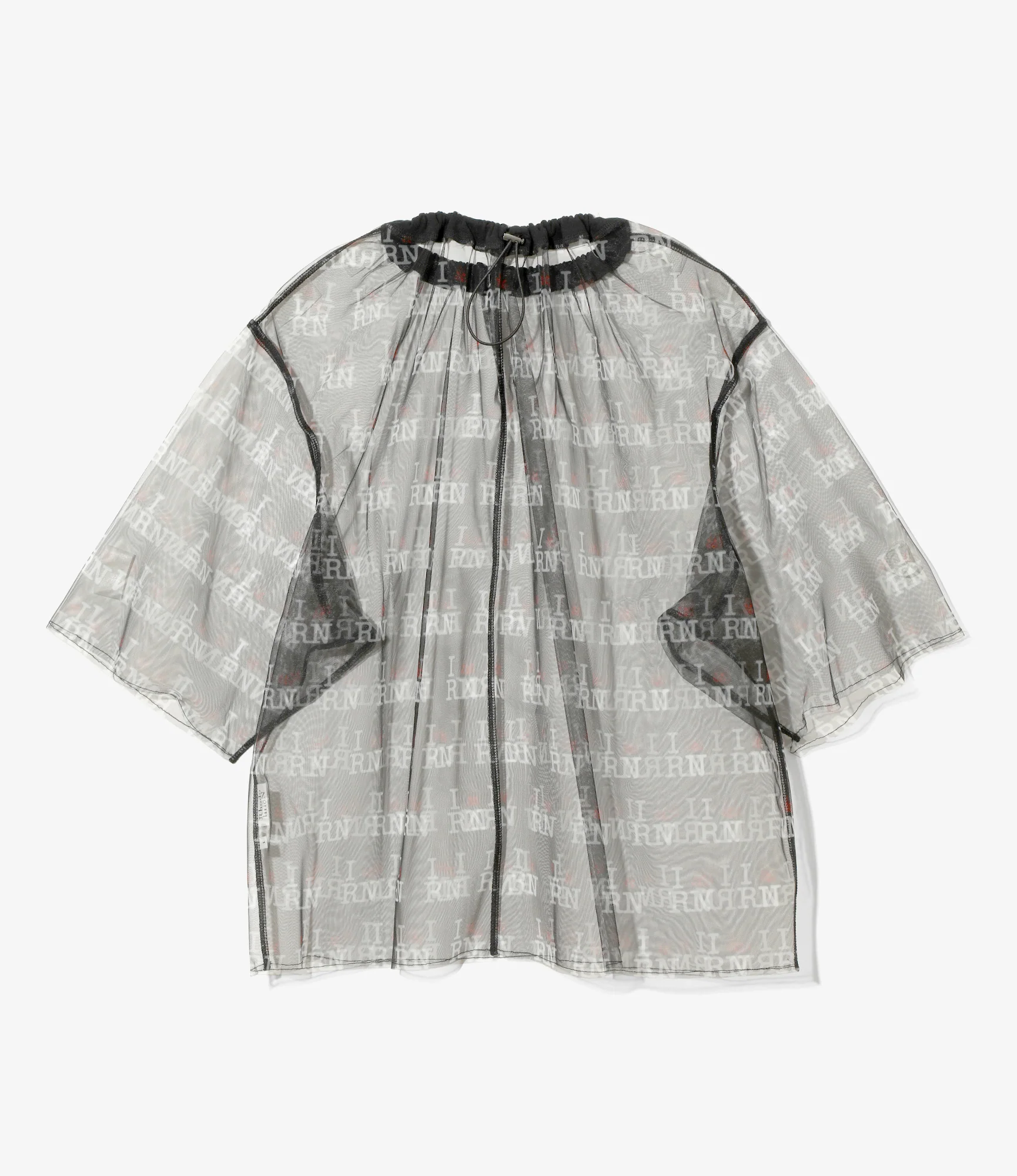 Women's Crew Neck Shirt - Black - Original Printed Tulle - Image 3
