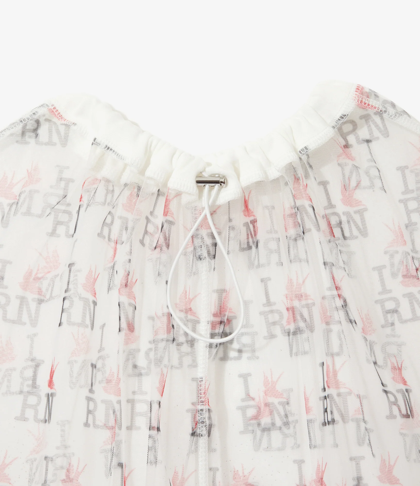 Women's Crew Neck Shirt - Off White - Original Printed Tulle - Image 2