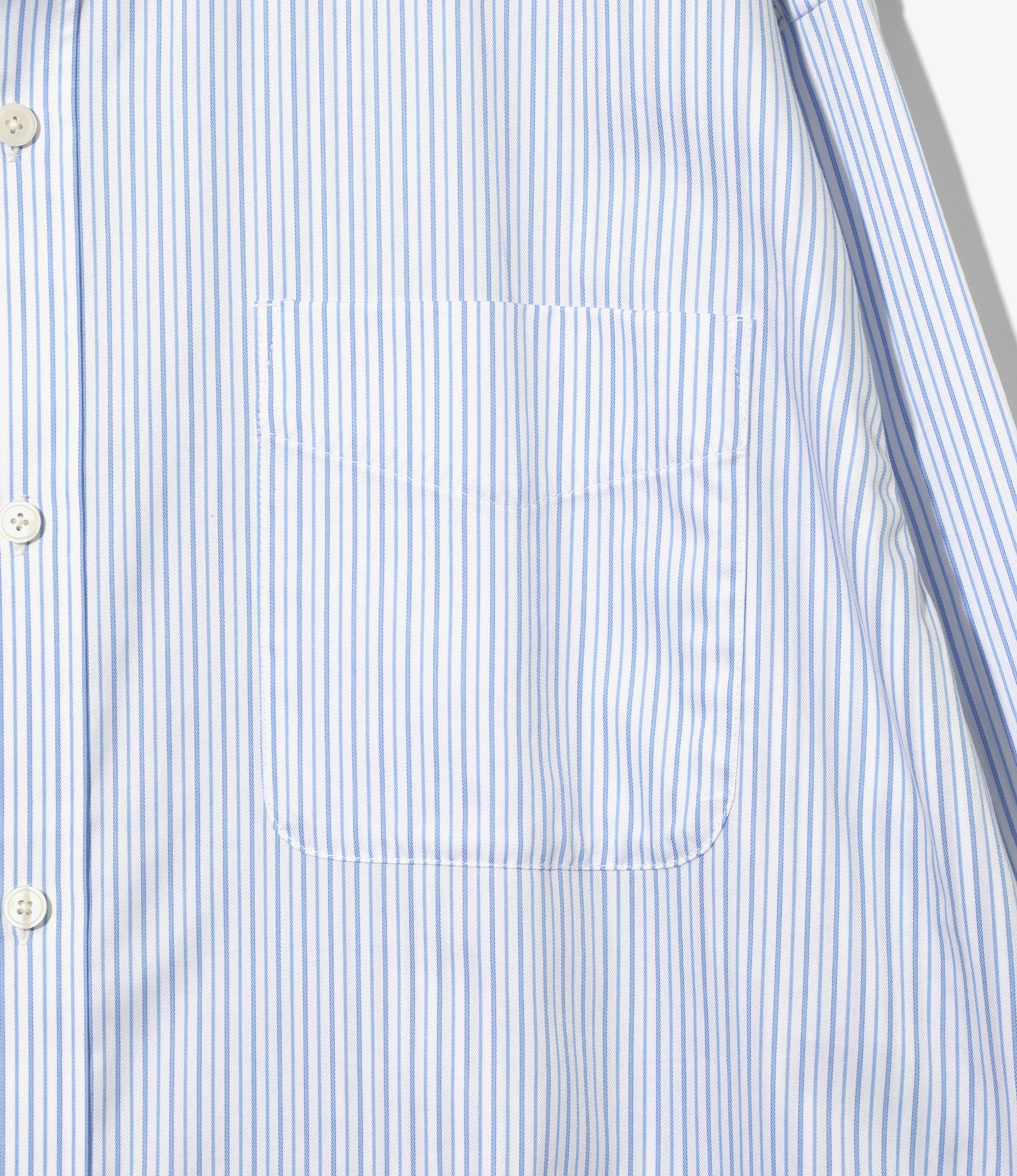 Women's Double Layer Button-down Shirt Dress - White - Stripe - Image 3