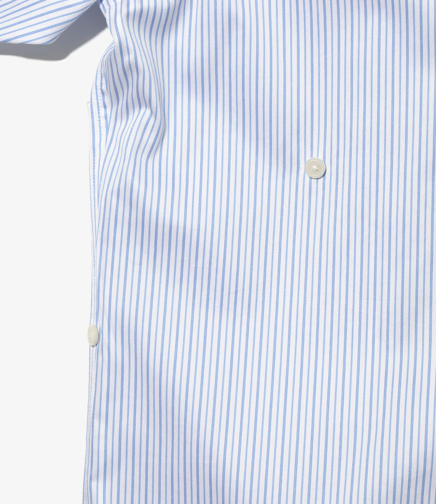 Women's Double Layer Button-down Shirt Dress - White - Stripe - Image 4