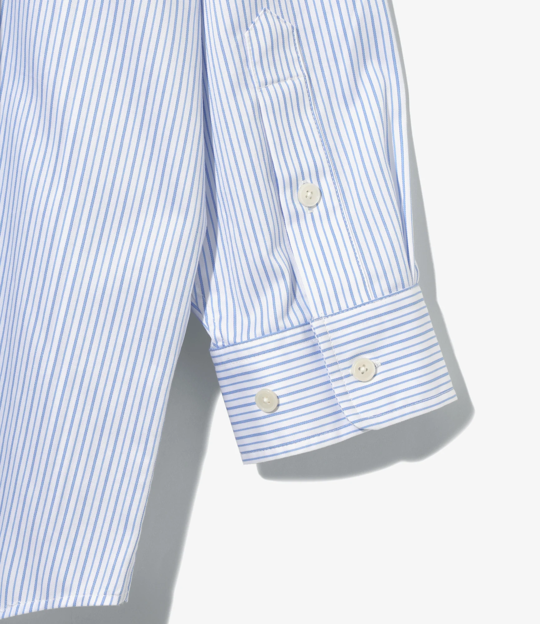 Women's Double Layer Button-down Shirt Dress - White - Stripe - Image 8