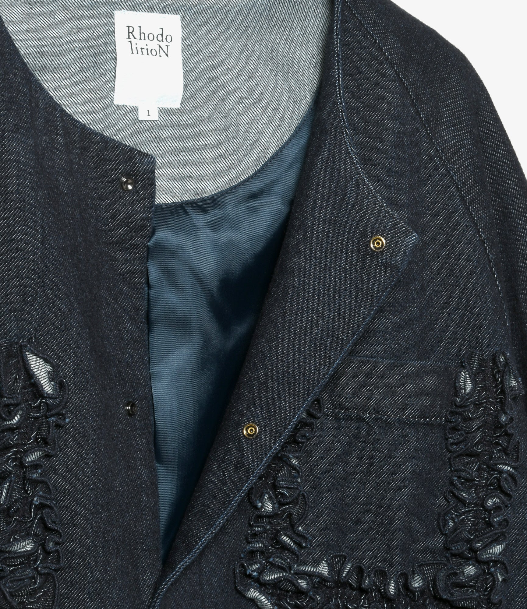 Women's Frill Pockets Coveralls - Indigo - Denim - Image 2