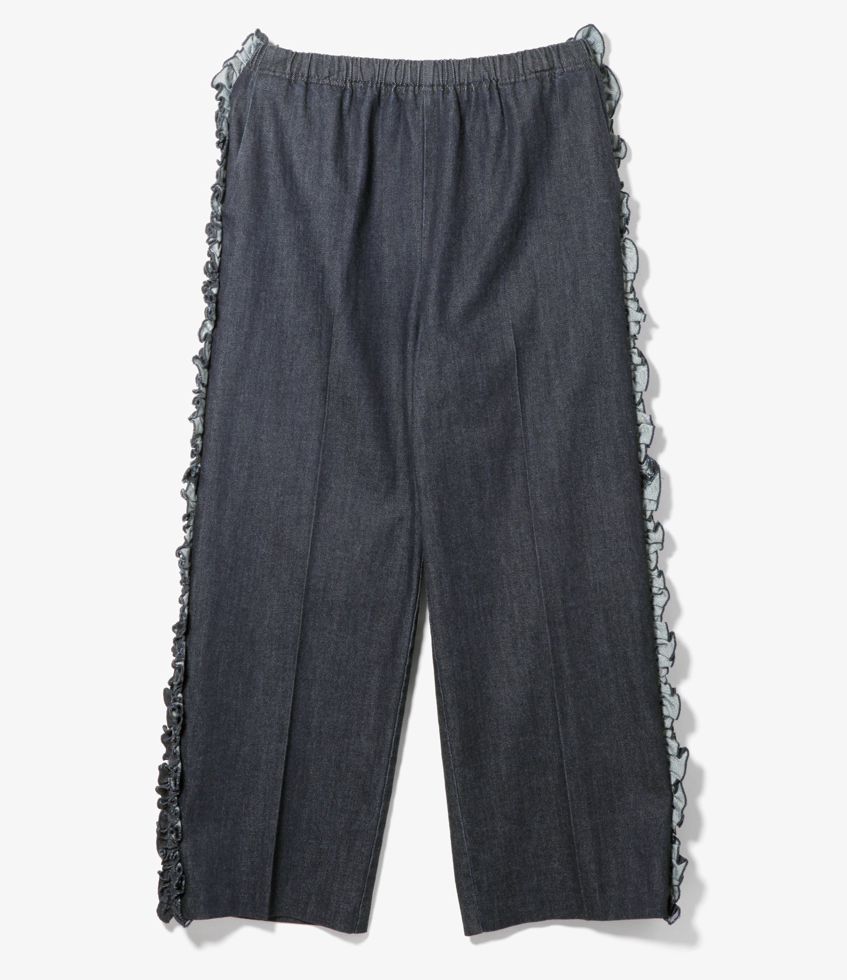 Women's Frill Side Flare Pant - Indigo - Denim