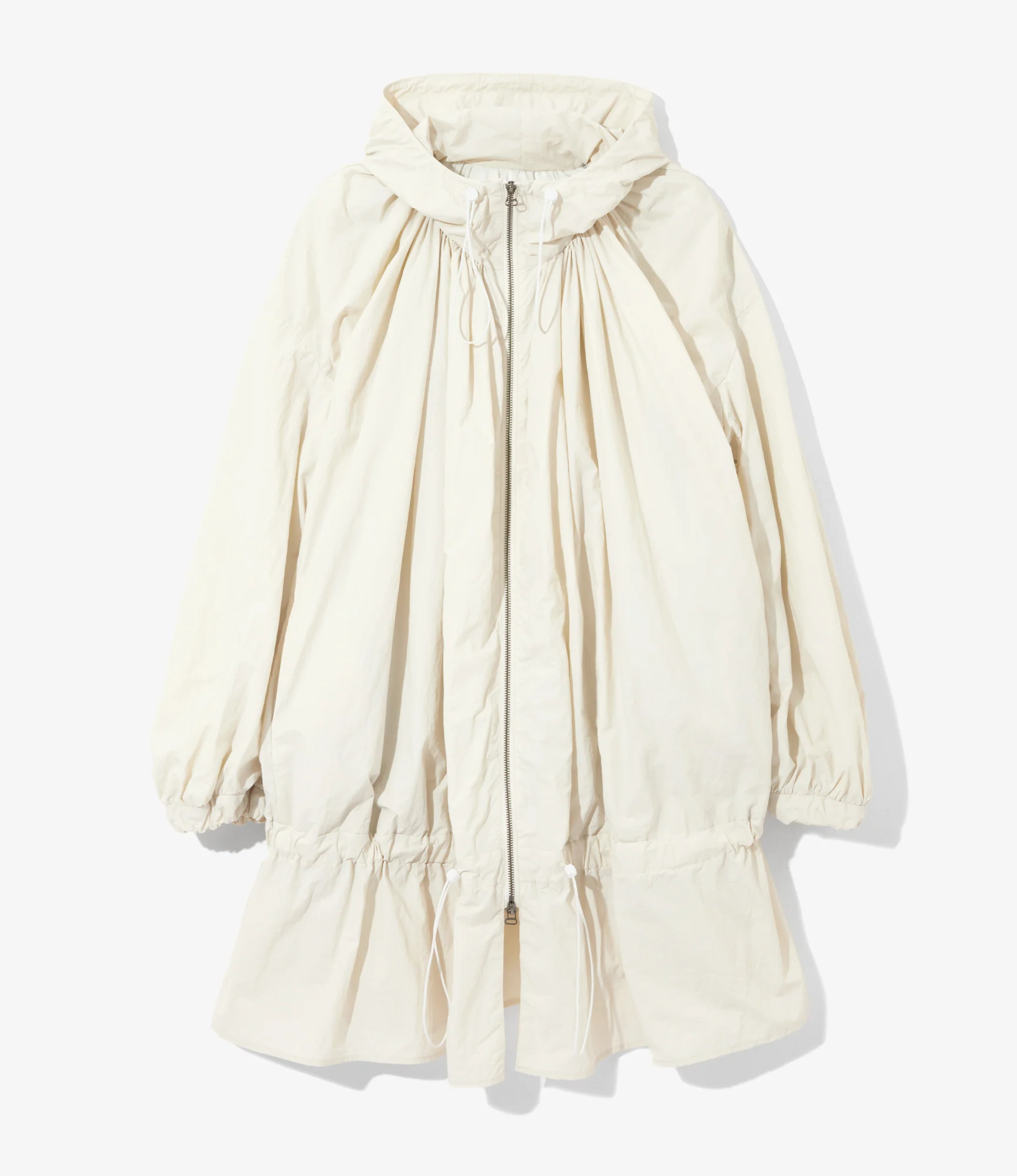 Women's Hooded Zip Coat - Natural