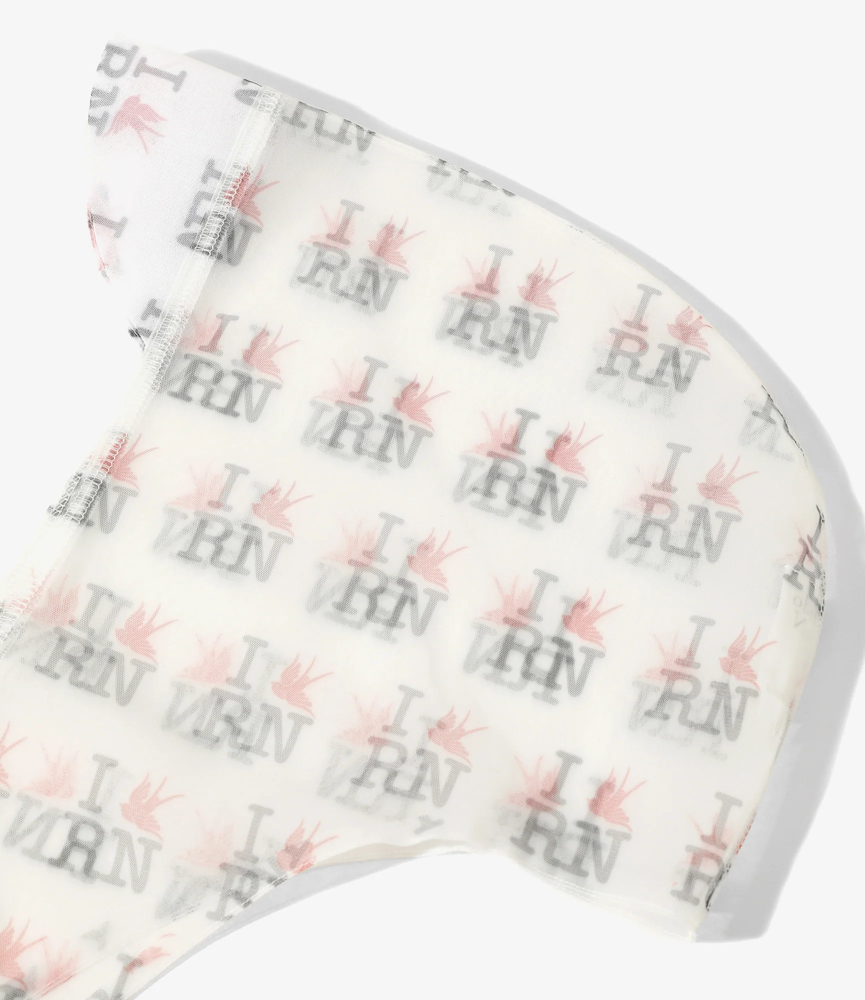 Women's Hoody Scarf - Off White - Original Printed Tulle - Image 2