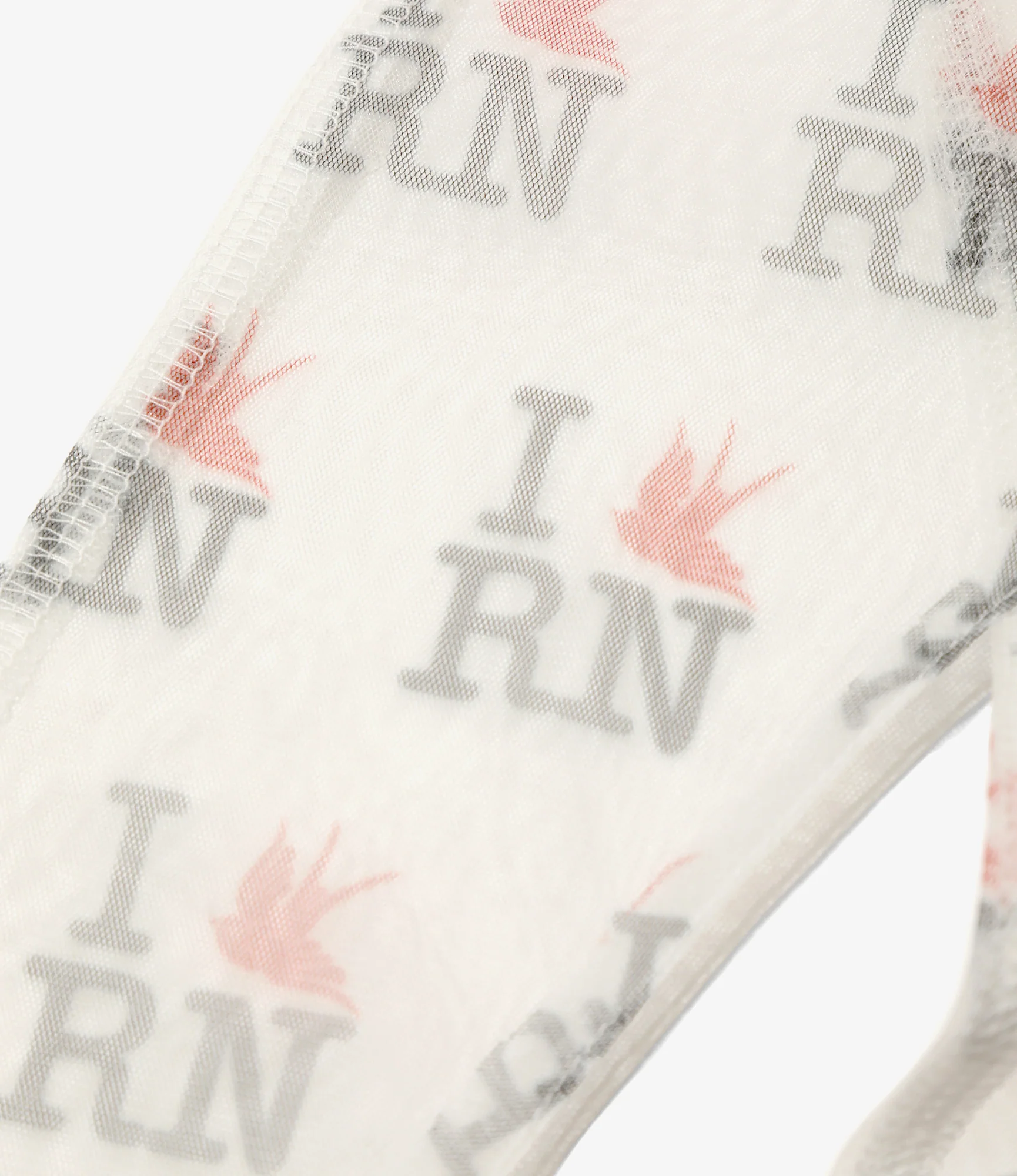 Women's Hoody Scarf - Off White - Original Printed Tulle - Image 3