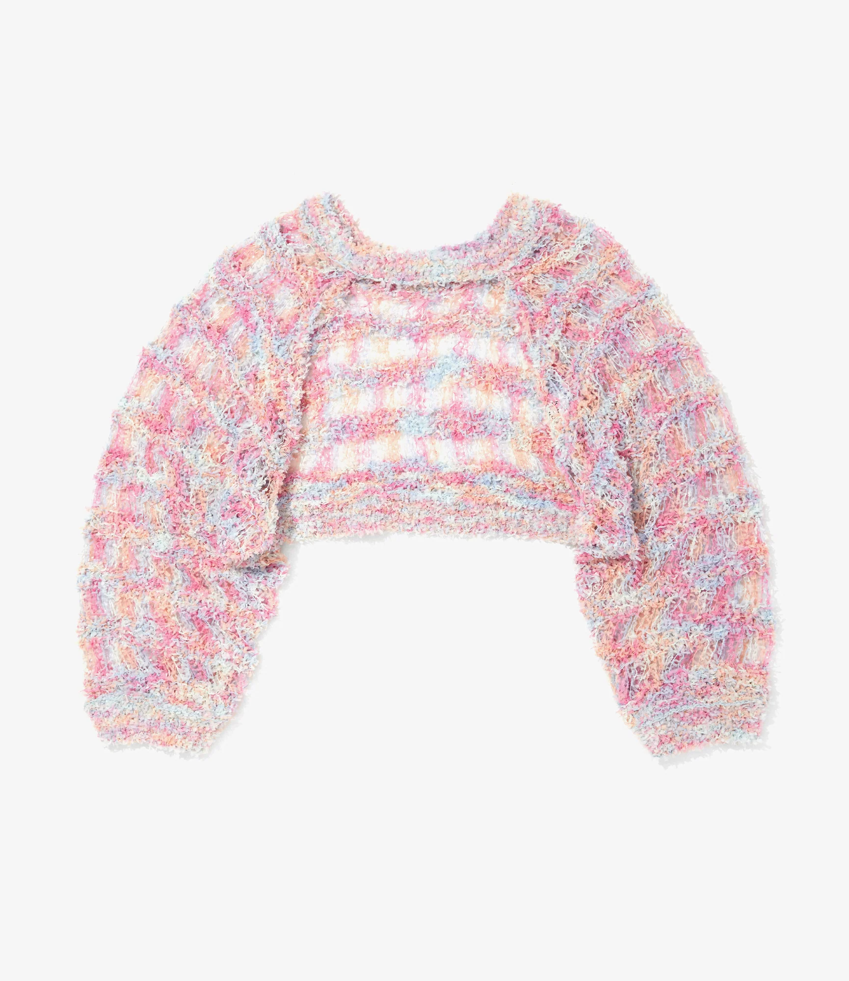 Women's Knit Bolero - Lt. Blue - Fancy Yarn