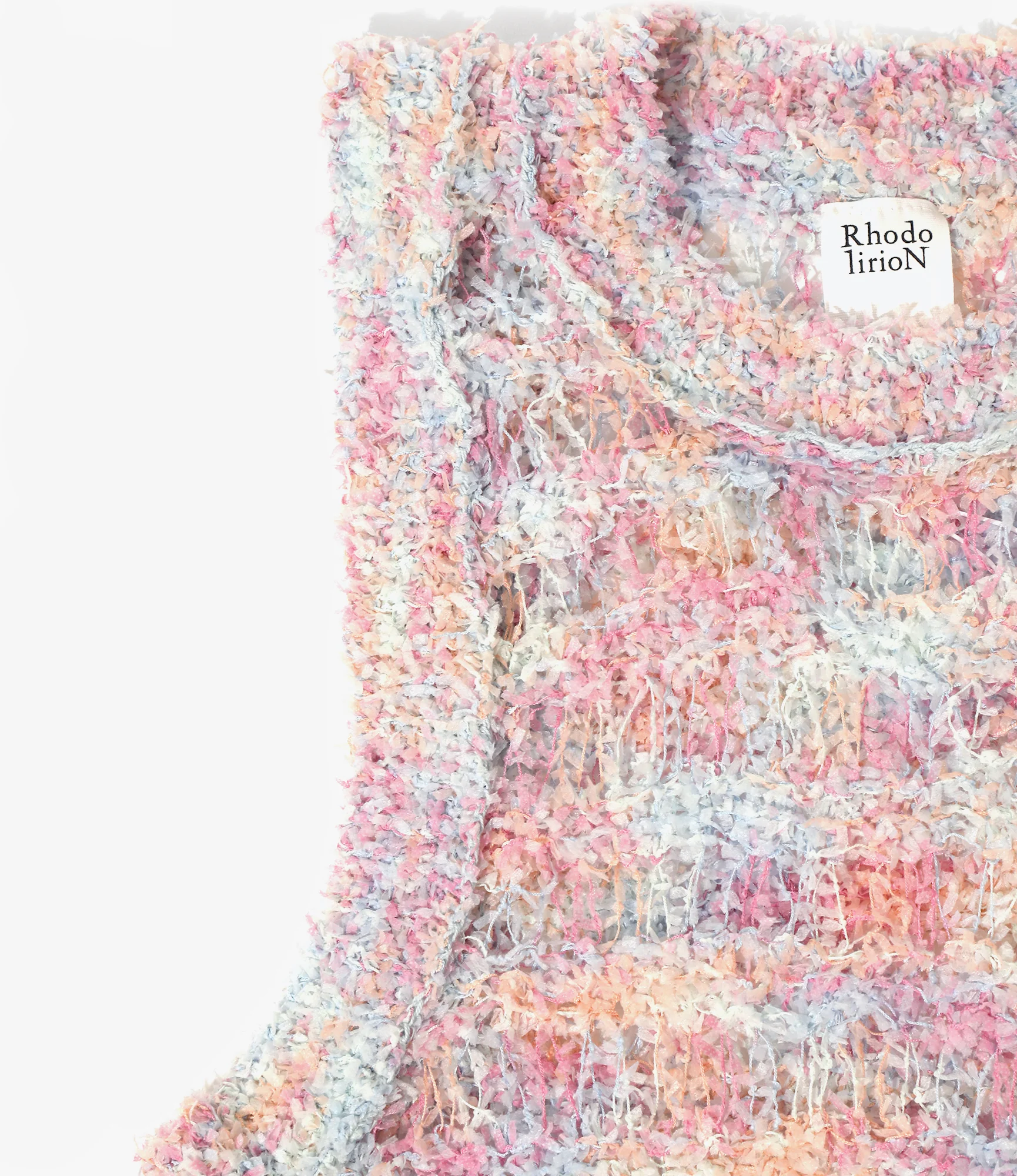 Women's Knit Vest - Lt. Blue - Fancy Yarn - Image 2