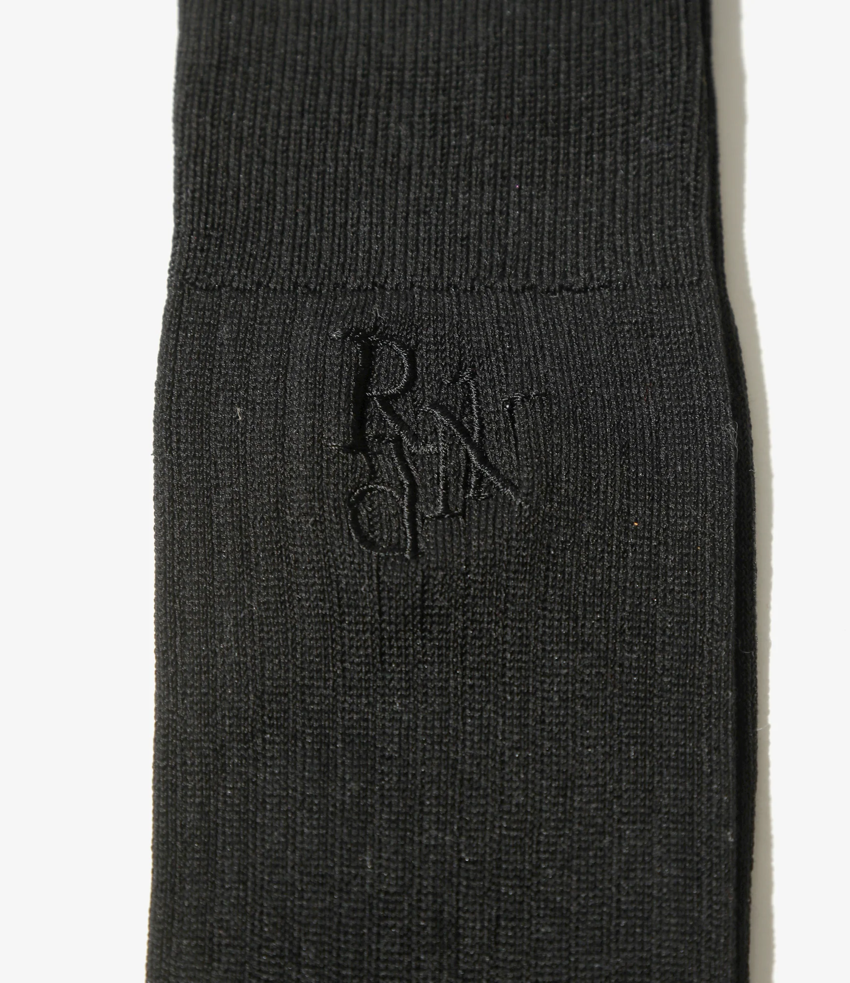 Women's Monogram Stitch Ribbed Socks - Black - Image 2