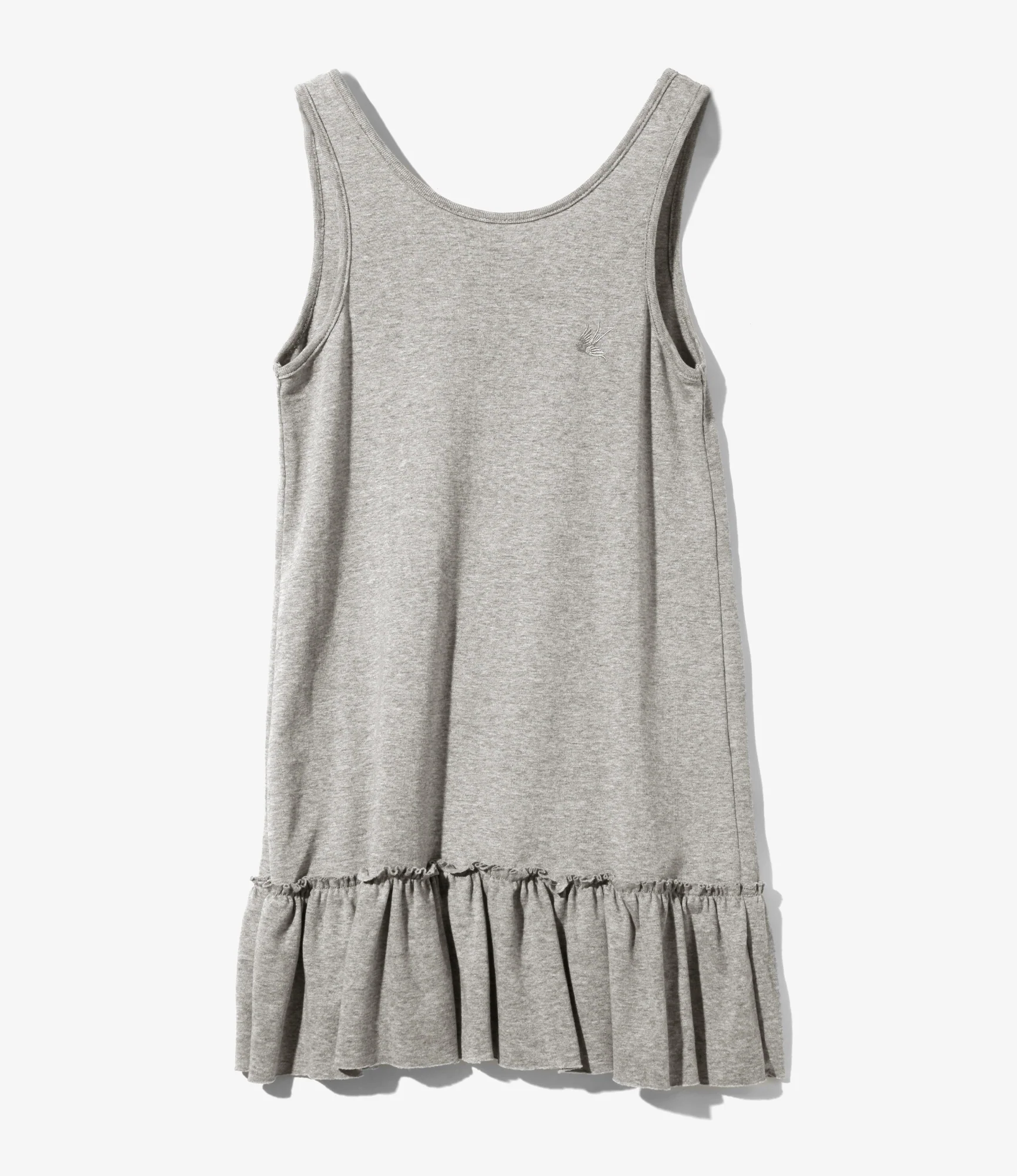 Women's Ribbed Frill Tank Top - H.Grey