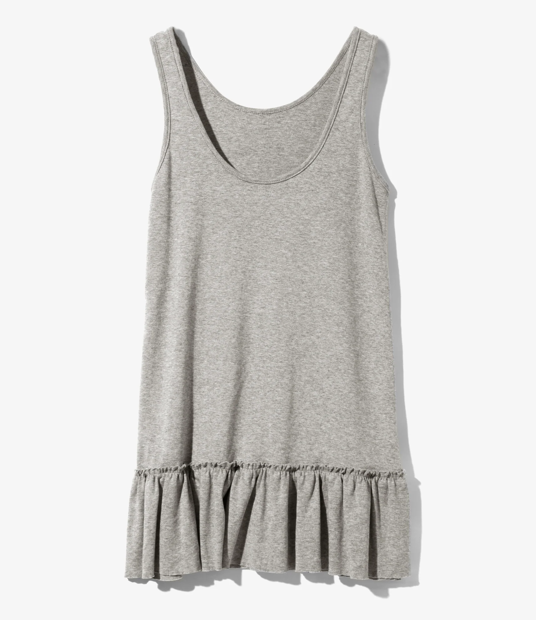 Women's Ribbed Frill Tank Top - H.Grey - Image 5