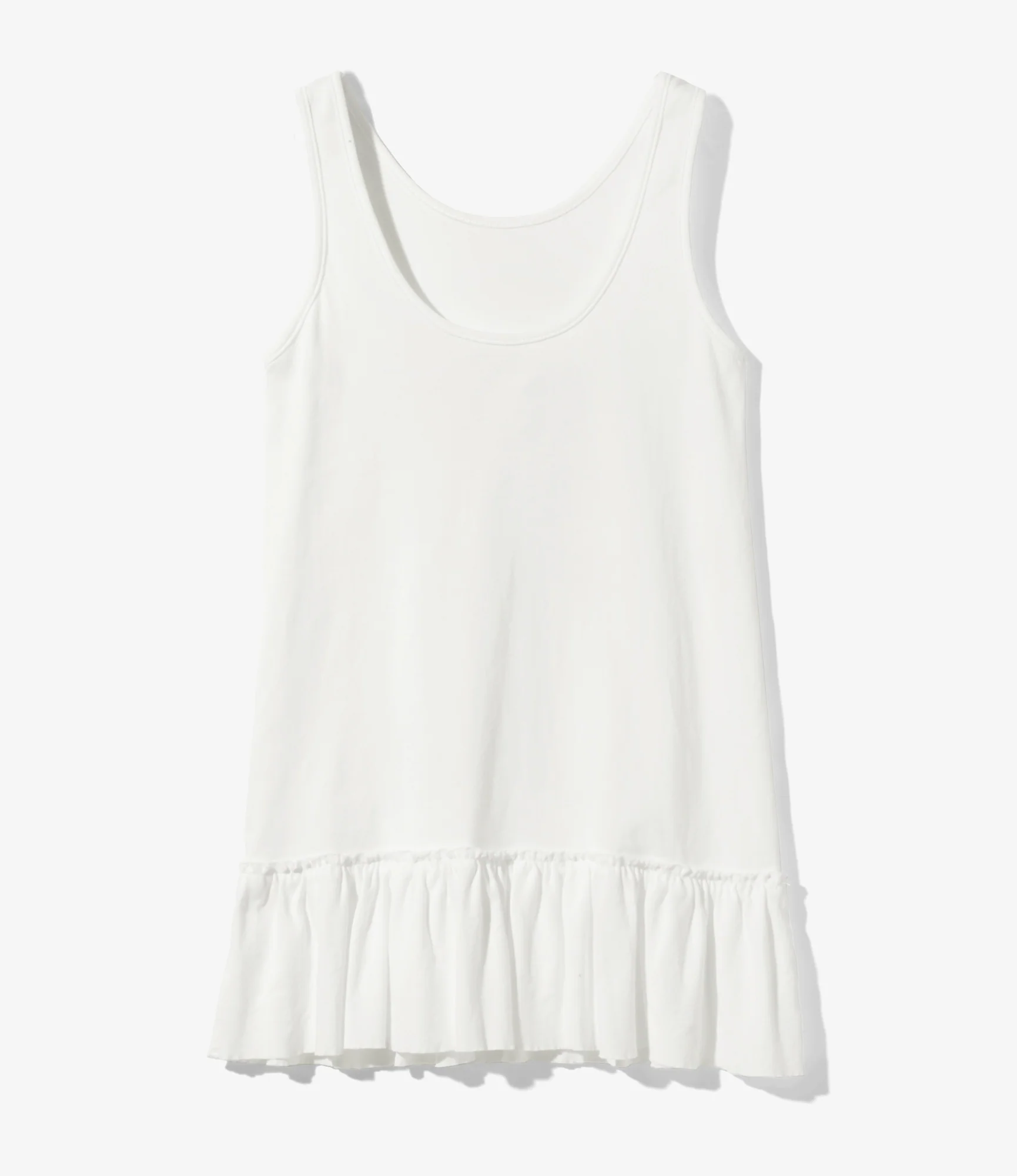 Women's Ribbed Frill Tank Top - White - Image 5