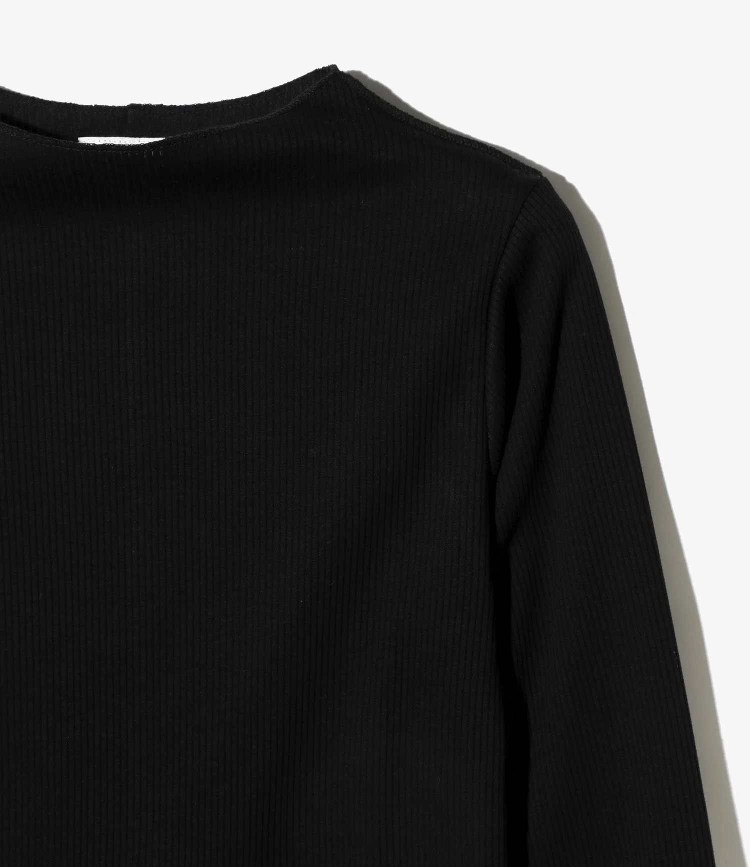 Women's Ribbed Lace Cuff Pullover Tee - Black - Image 2
