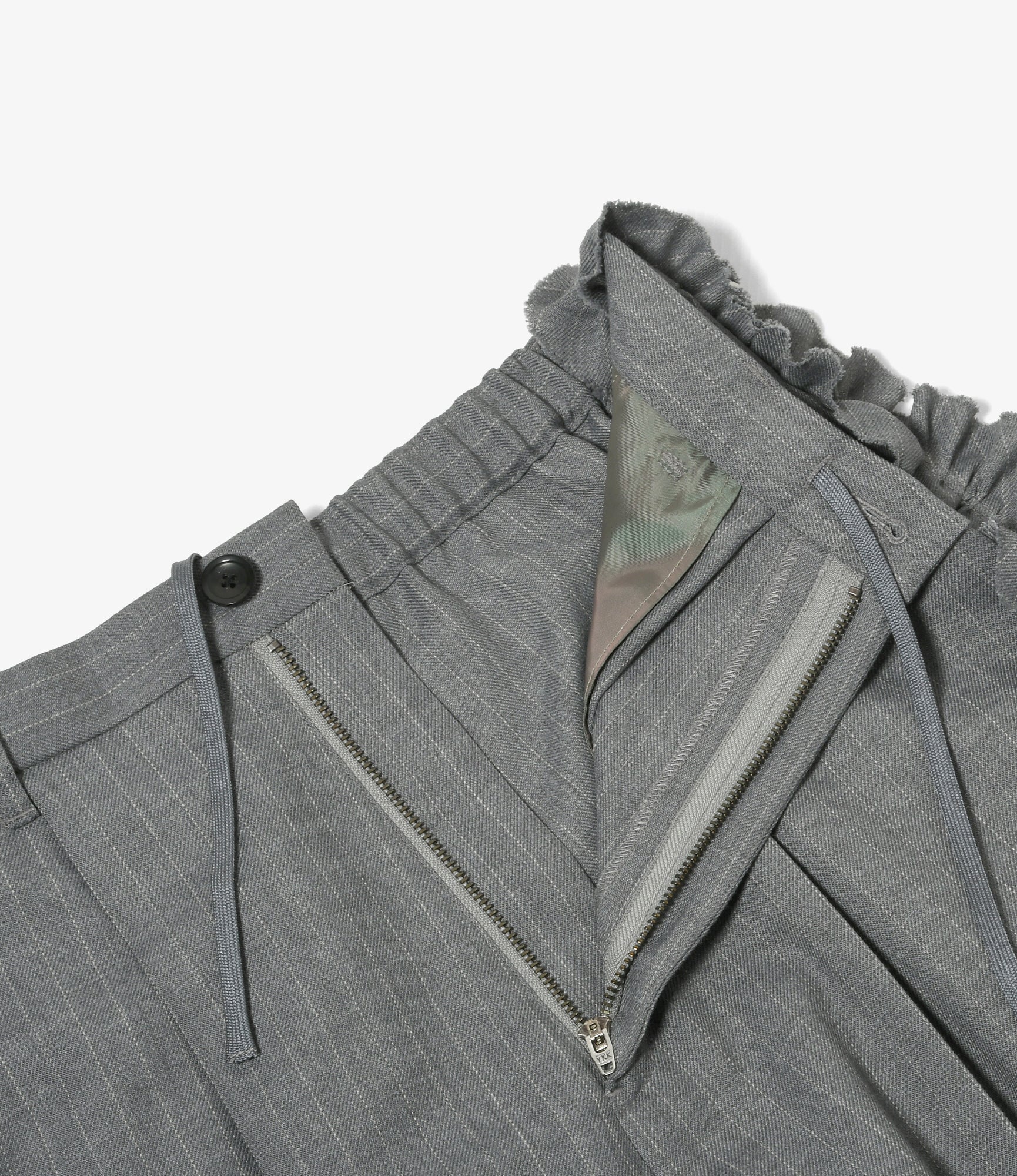 Women's Three Quarters Frill Side Pant - H. Grey - Gabardine - Image 2