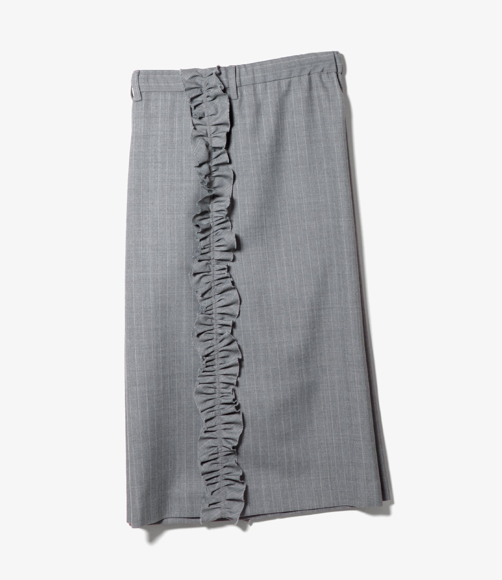 Women's Three Quarters Frill Side Pant - H. Grey - Gabardine - Image 3