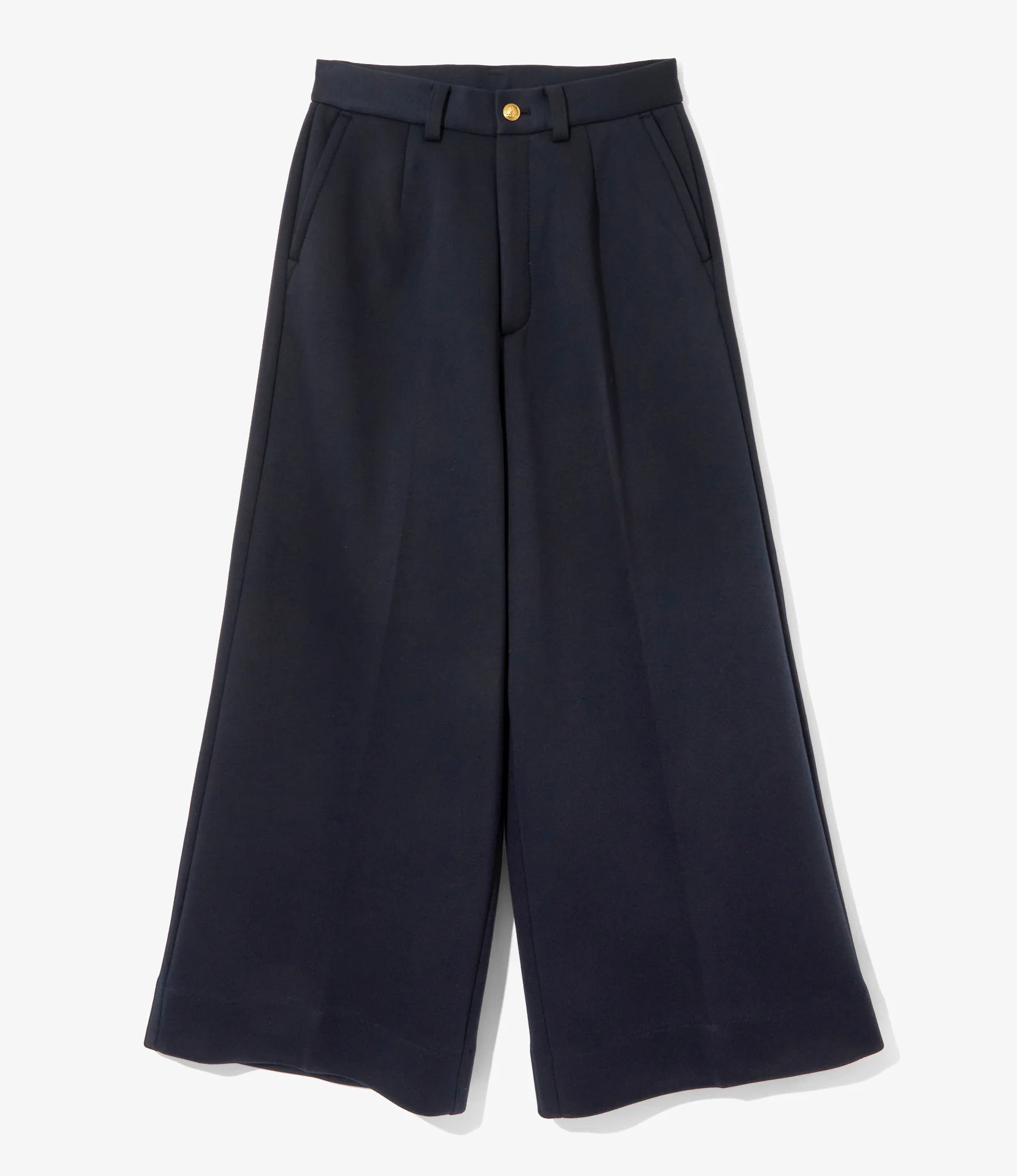 Women's Wide Slacks - Navy - Double Knit