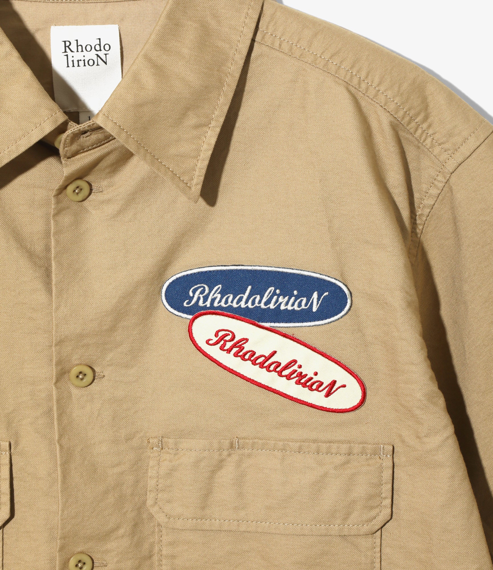 Work Shirt with Emblem - Khaki - Image 2