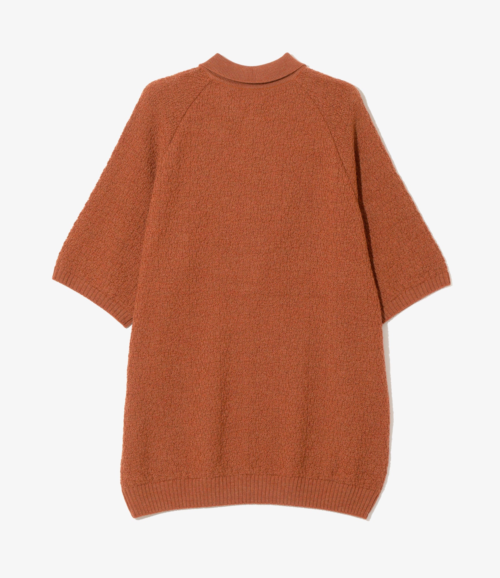 S/S Polo Sweater - Rust - Merino Wool Knit - Image 3