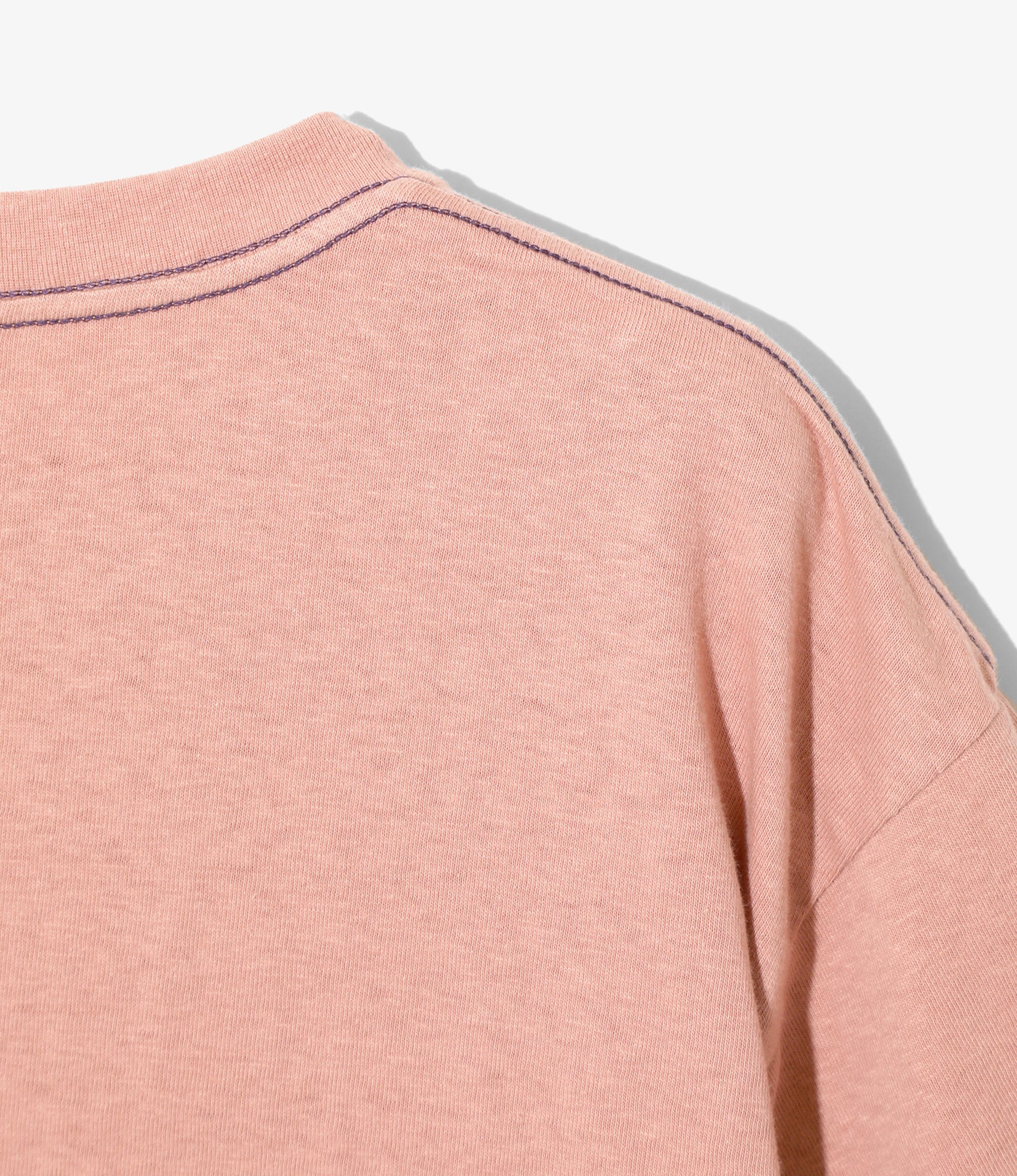 S/S Papillon Emb. Pocket Tee - Pink - Cotton Jersey - Image 4