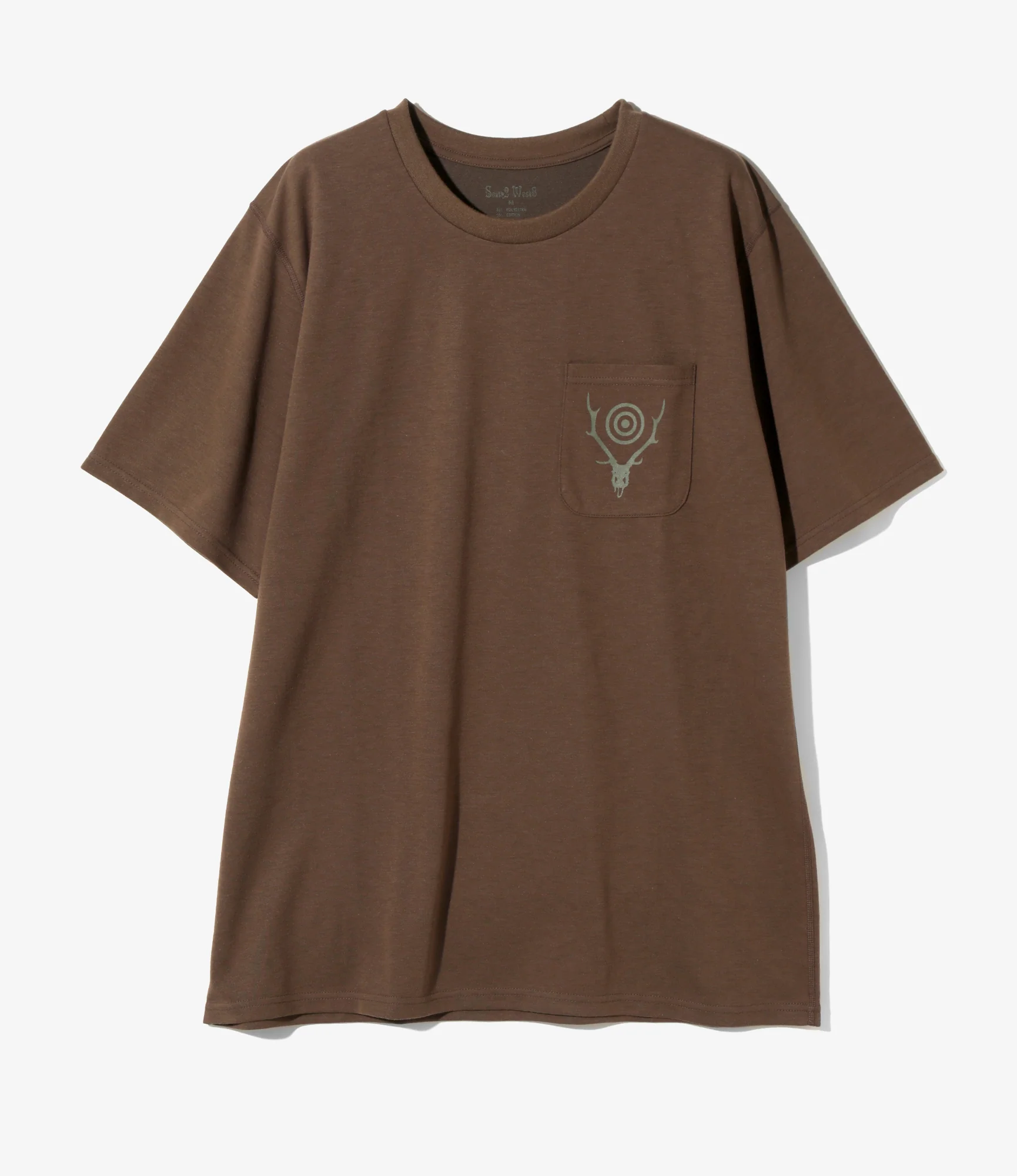 S/S Round Pocket Tee - Brown - Circle Horn