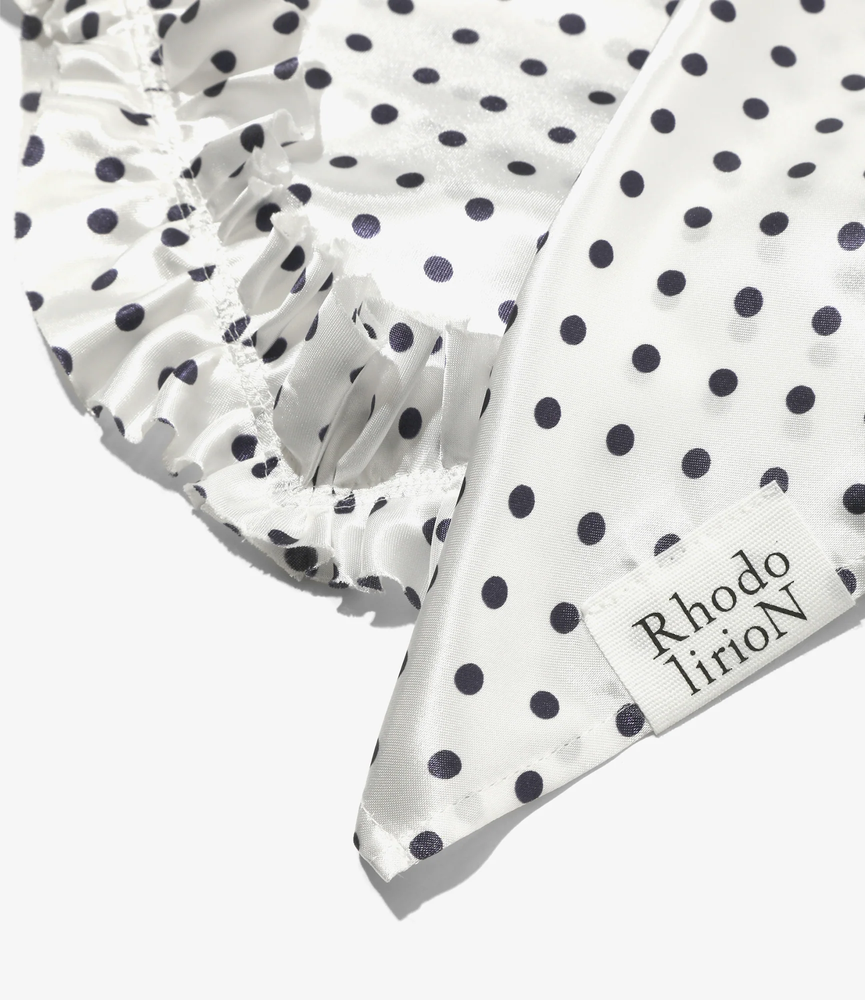 Scarf Polka Dots Sateen - White - Image 3