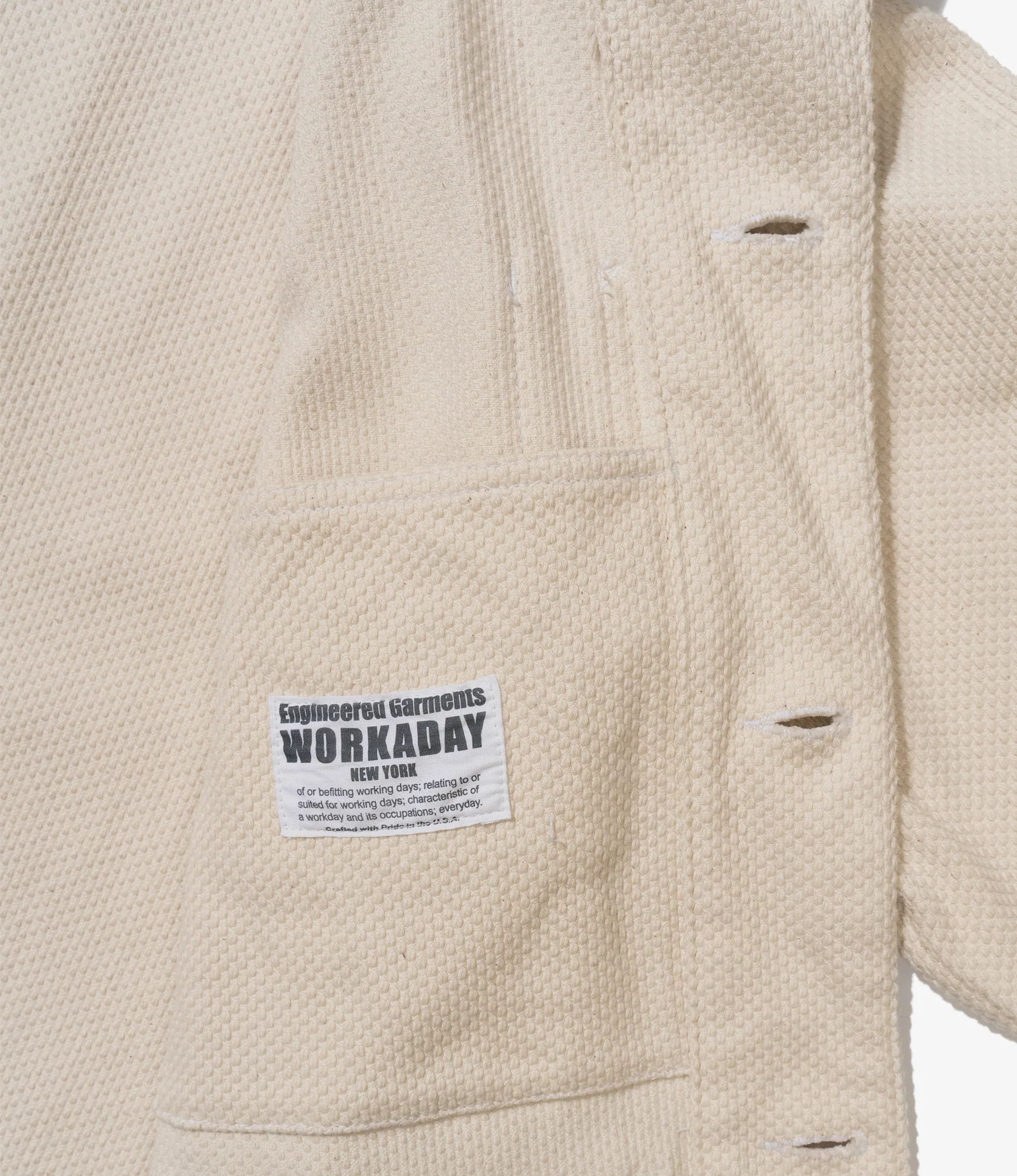 Shop Coat - Natural Cotton Heavy Basketweave - Image 4
