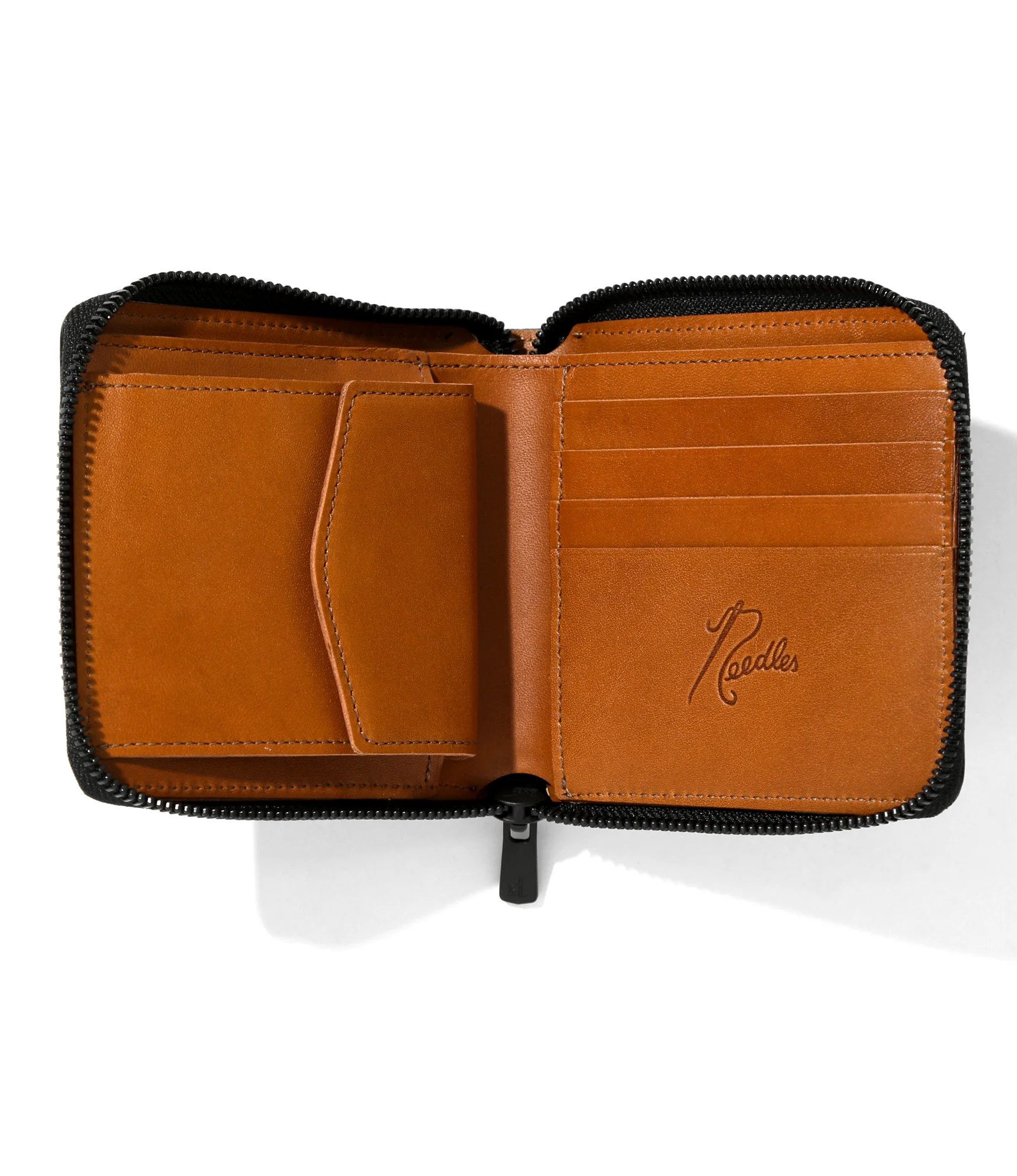 Single Wallet - Black - Croc Embossed Leather - Image 2