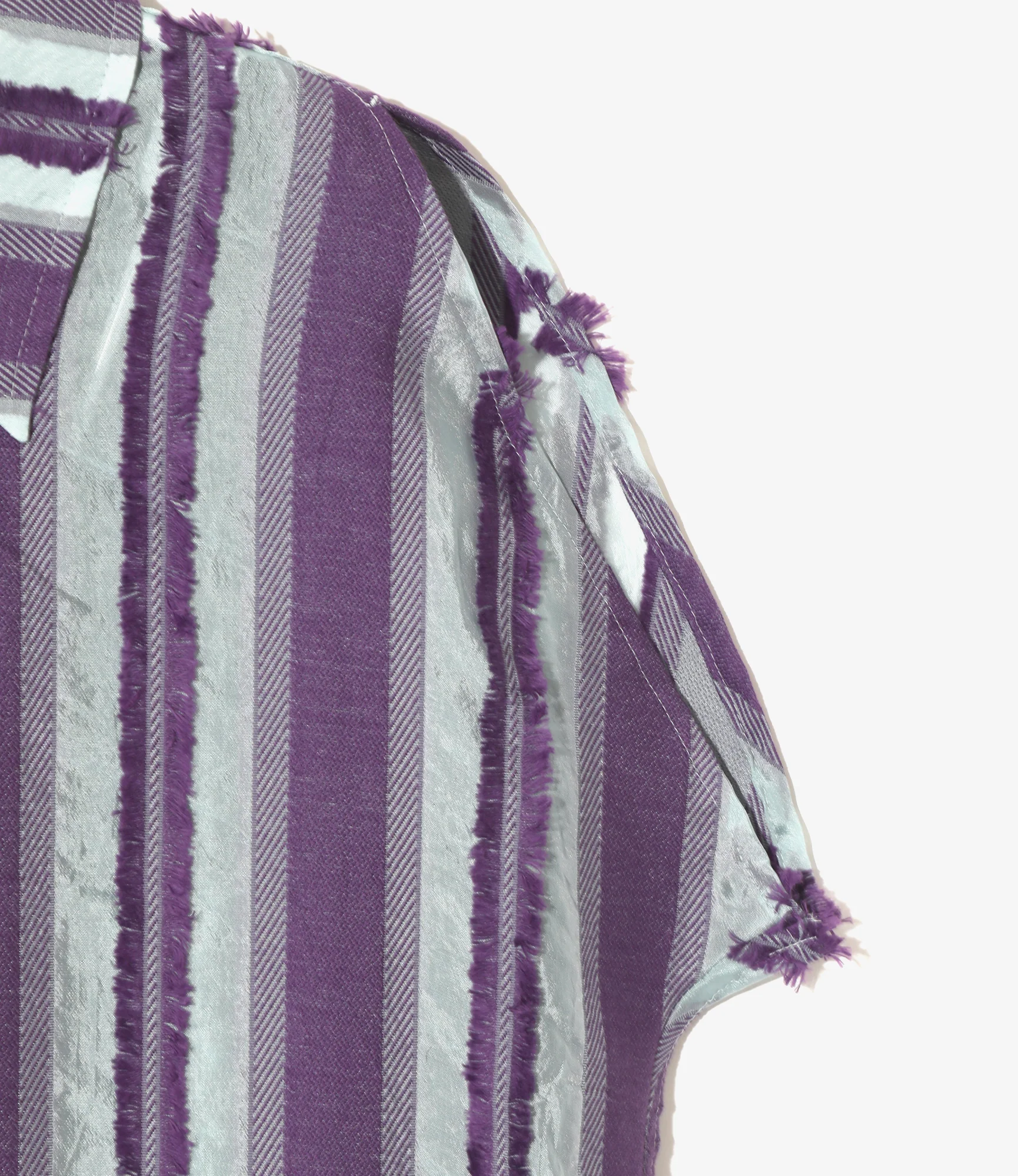 Sleeveless Dress - Sax/Purple - Stripe Cut Jacquard - Image 3