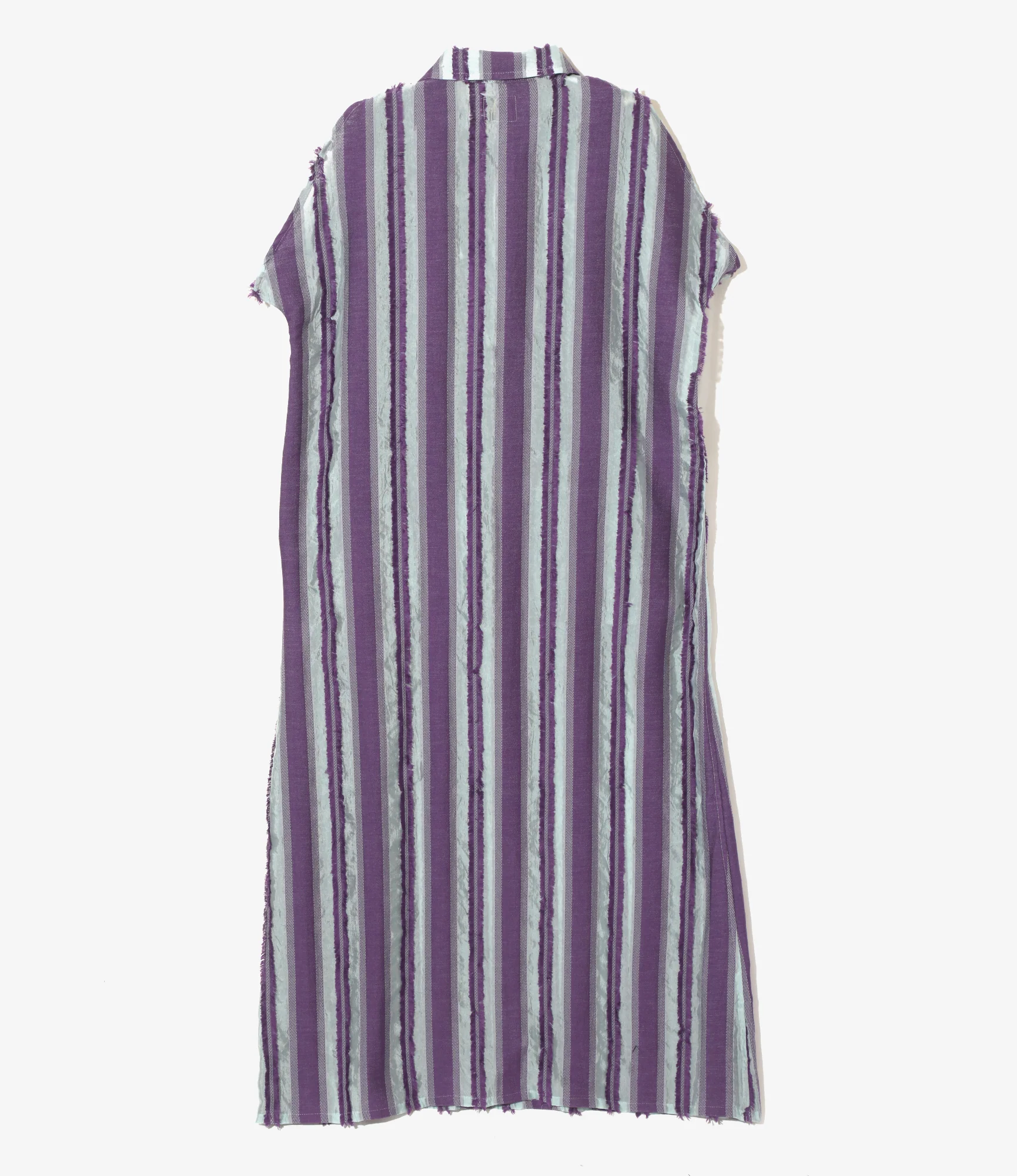 Sleeveless Dress - Sax/Purple - Stripe Cut Jacquard - Image 5
