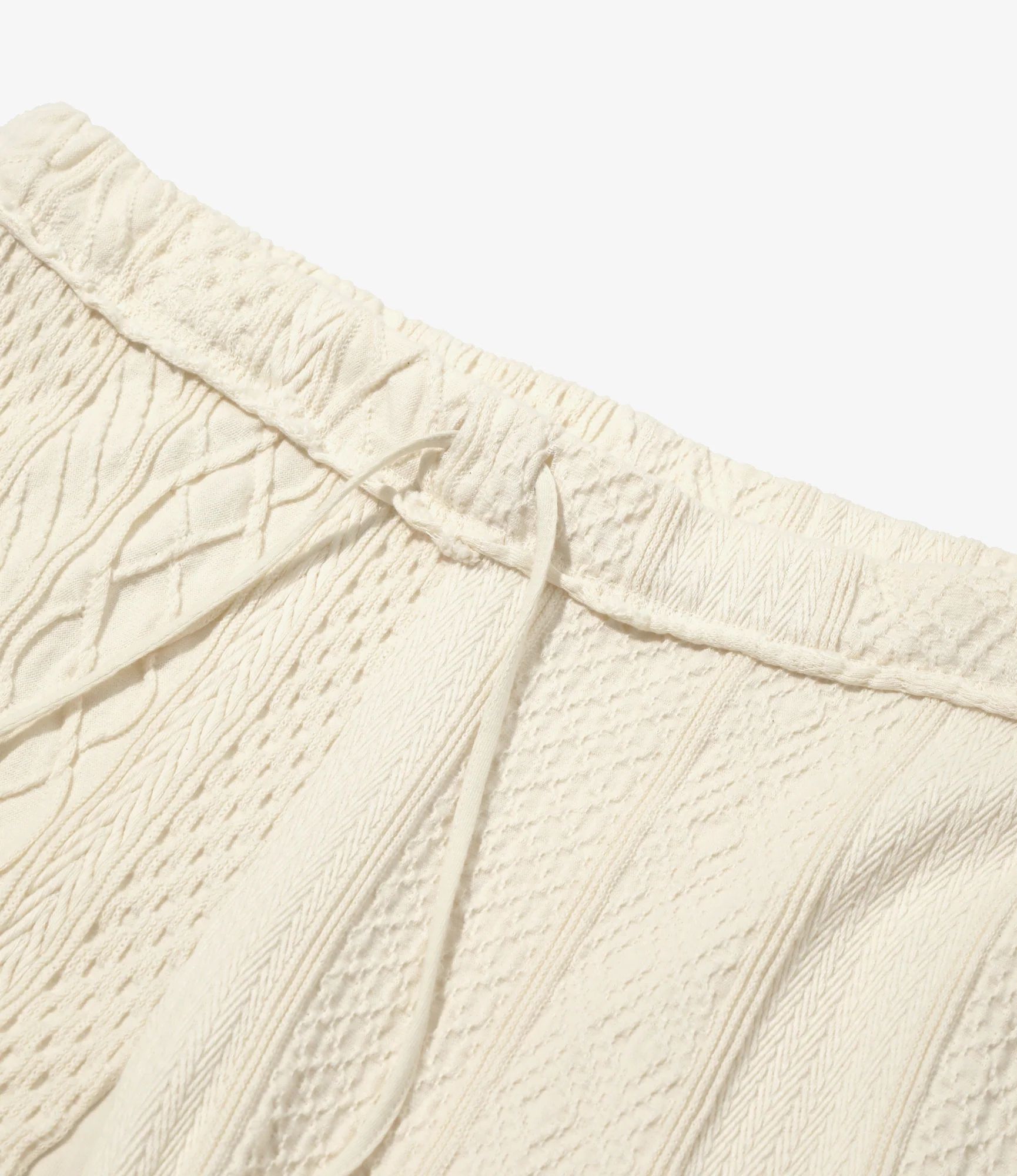 Slit Flare Pants - Natural - Aran Pattern Jersey - Image 2