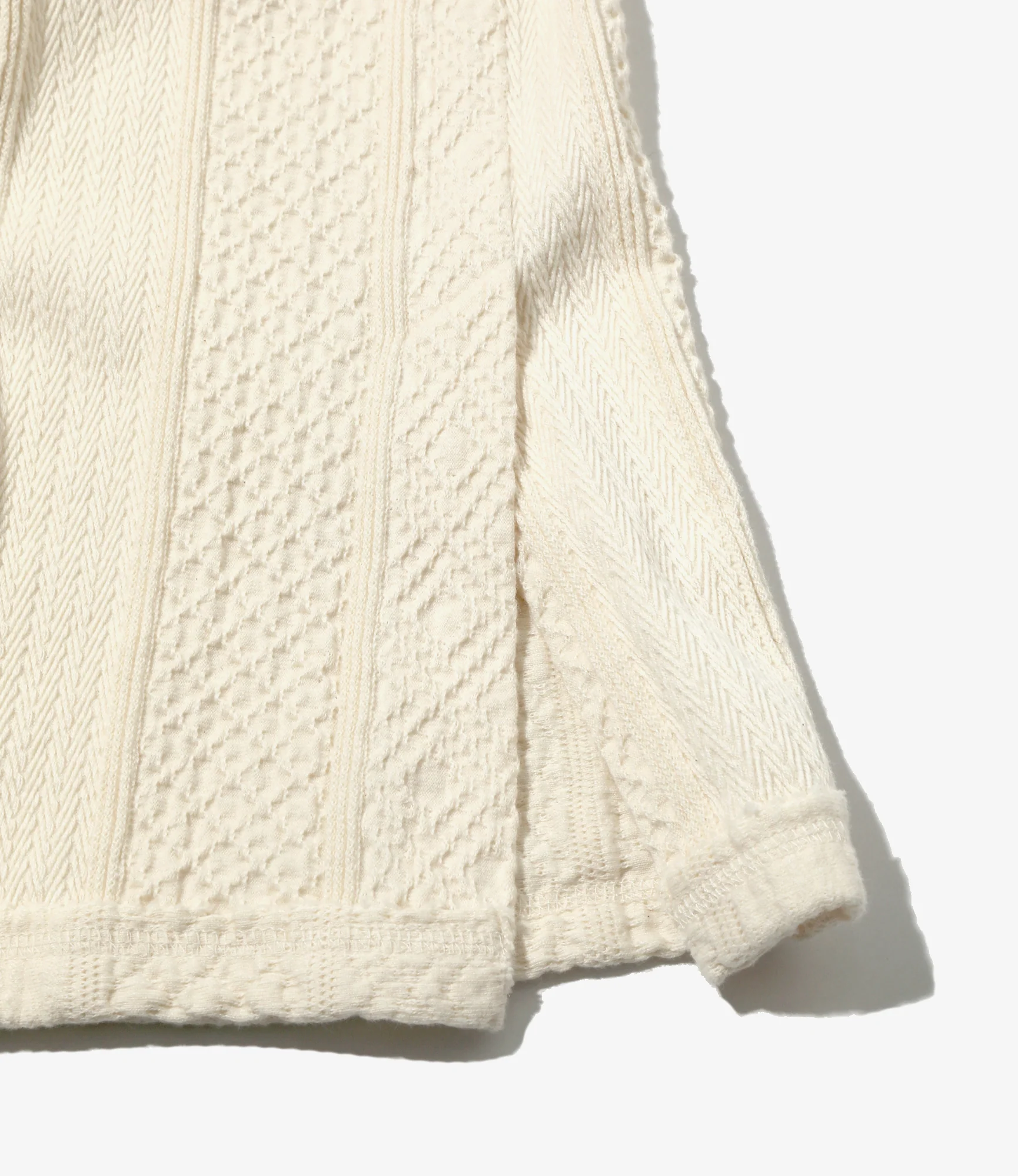Slit Flare Pants - Natural - Aran Pattern Jersey - Image 3