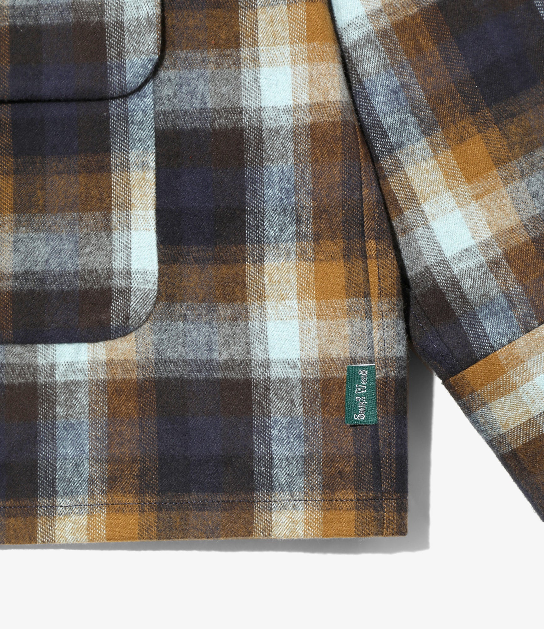 6 Pocket Shirt - Blue - Cotton Plaid - Image 4