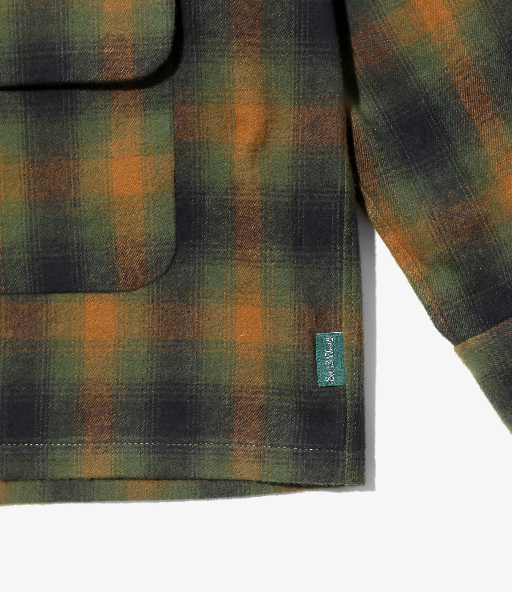 6 Pocket Shirt - Green - Cotton Plaid - Image 4