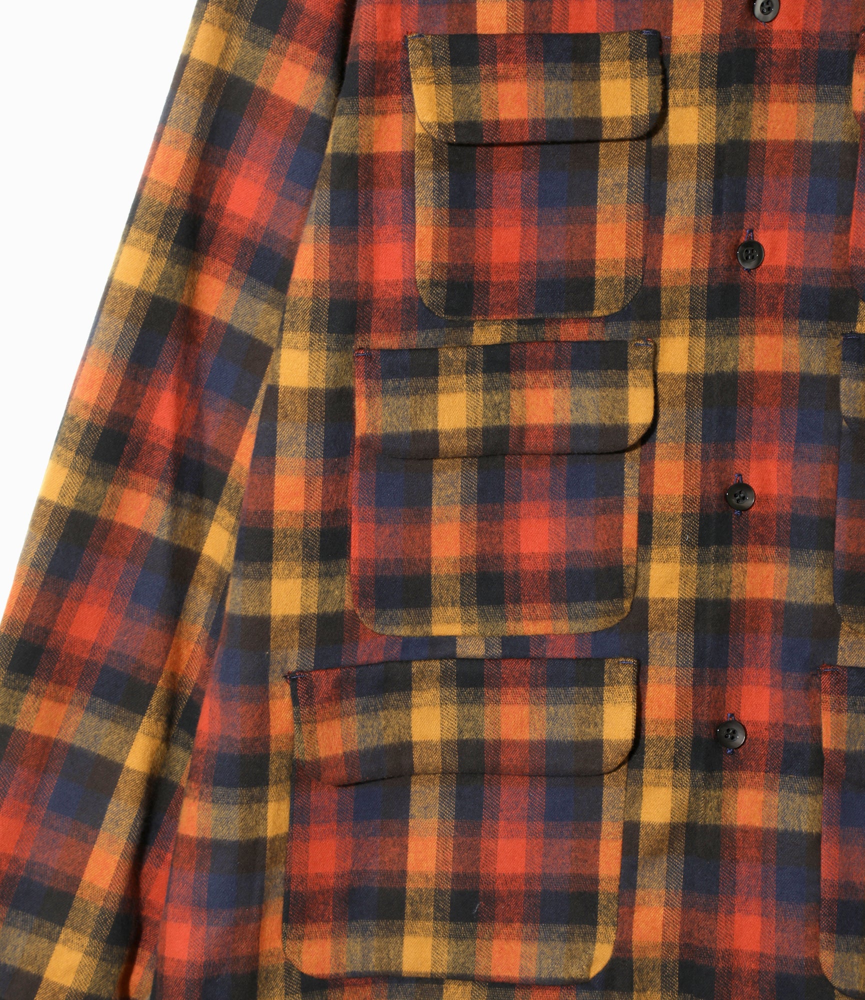 6 Pocket Shirt - Red - Cotton Plaid - Image 3