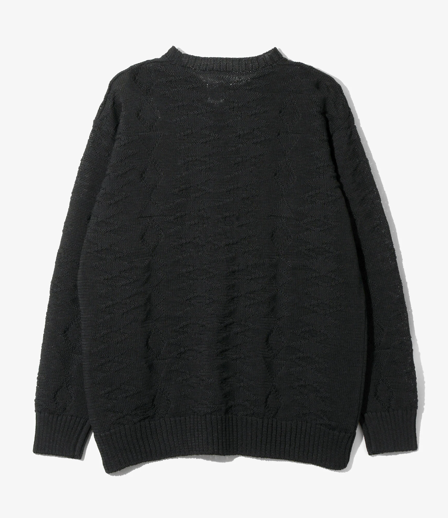 Crew Neck Sweater - Black - Native Pattern - Image 3