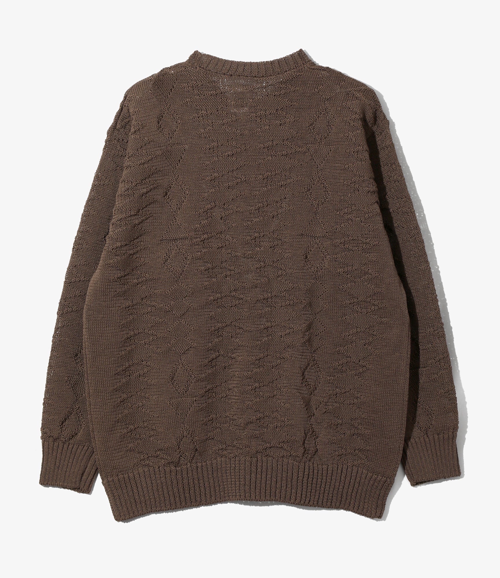 Crew Neck Sweater - Brown - Native Pattern - Image 3