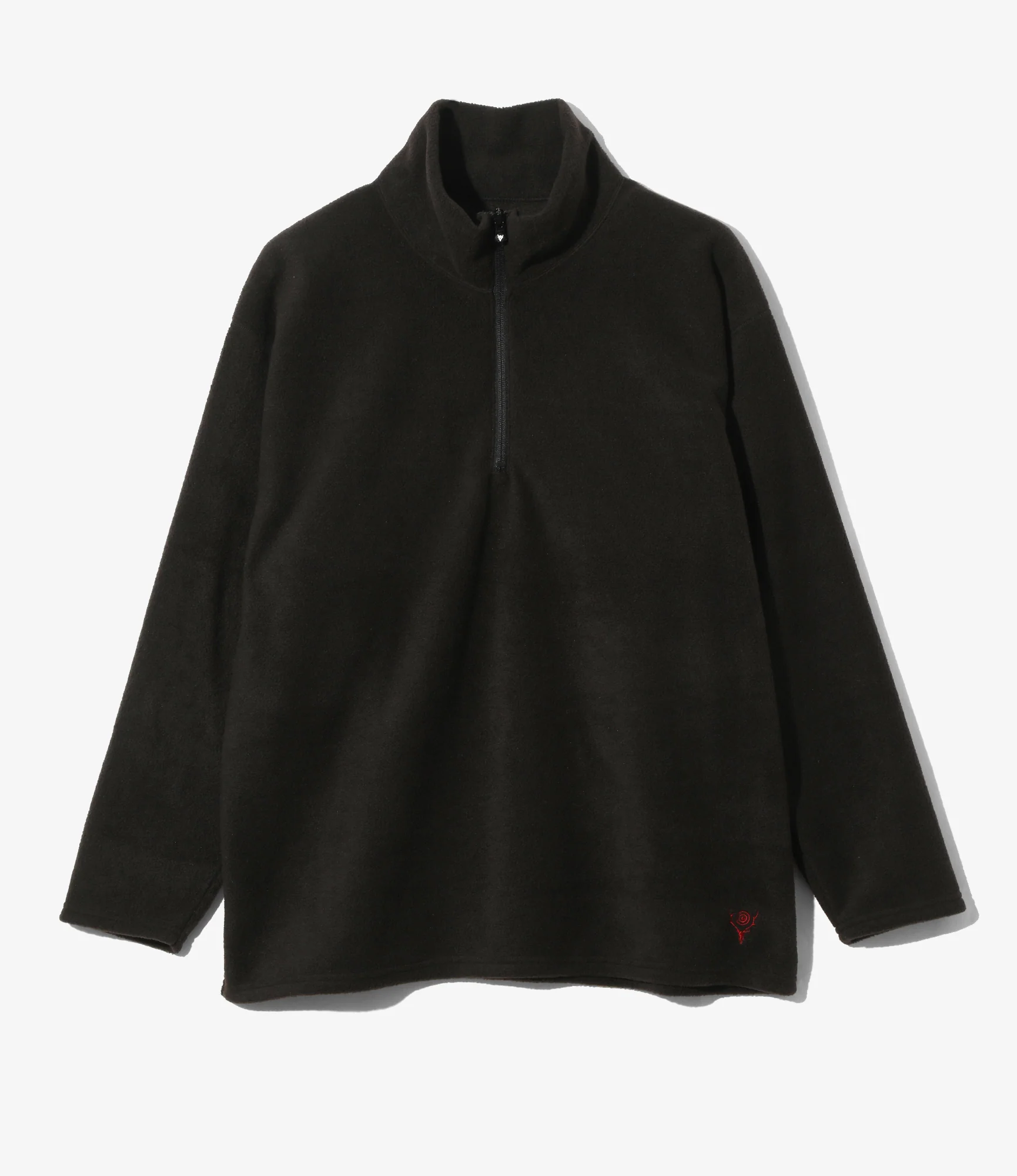 Half Zipped Shirt - Black - Poly Fleece