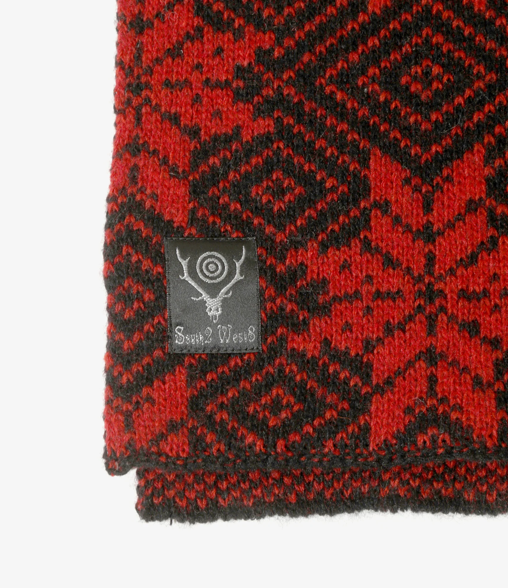 Knit Scarf - Red - Snowflakes - Image 2