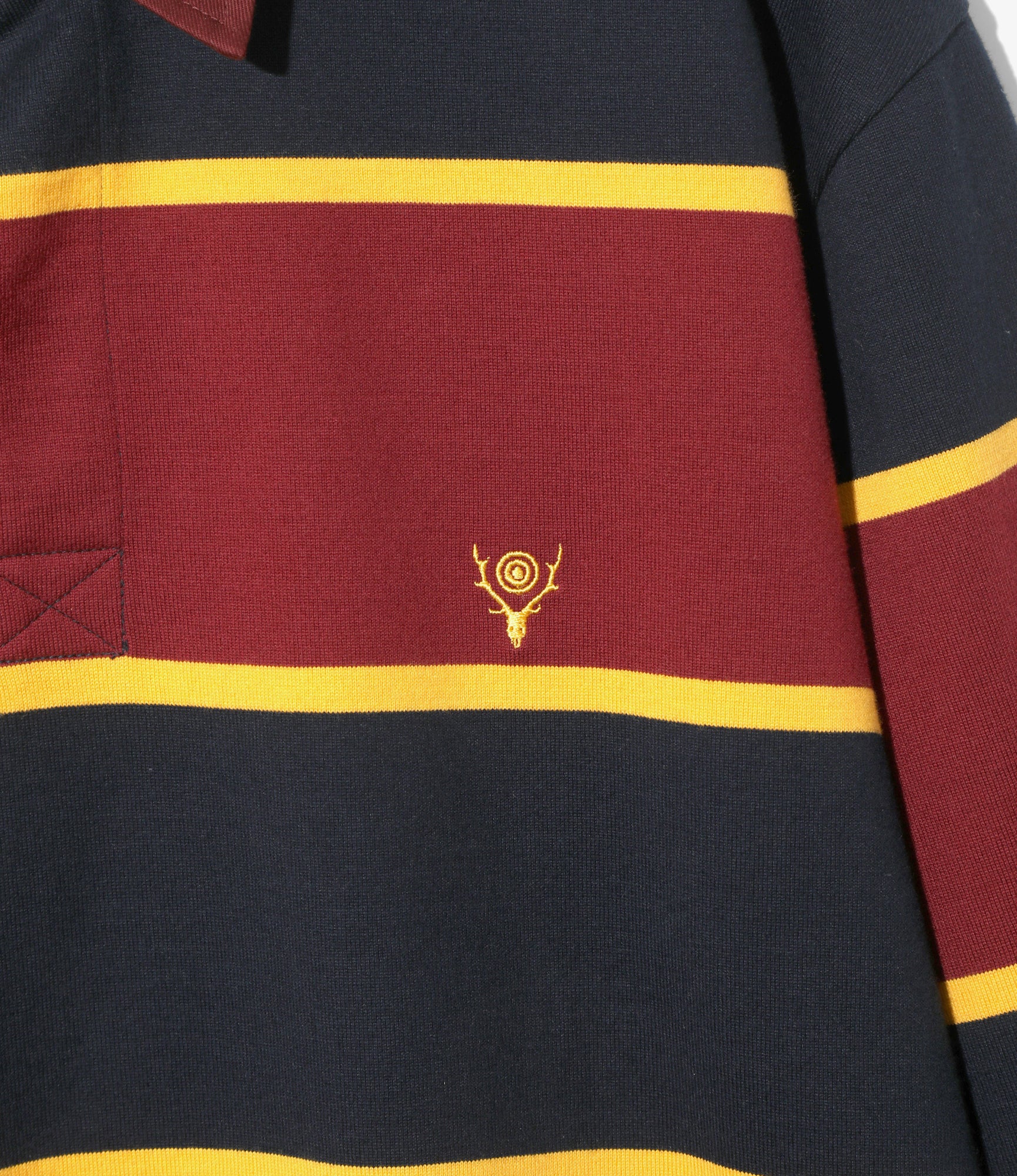 Rugger Shirt - Burgundy - Cotton Plainstitch - Image 3