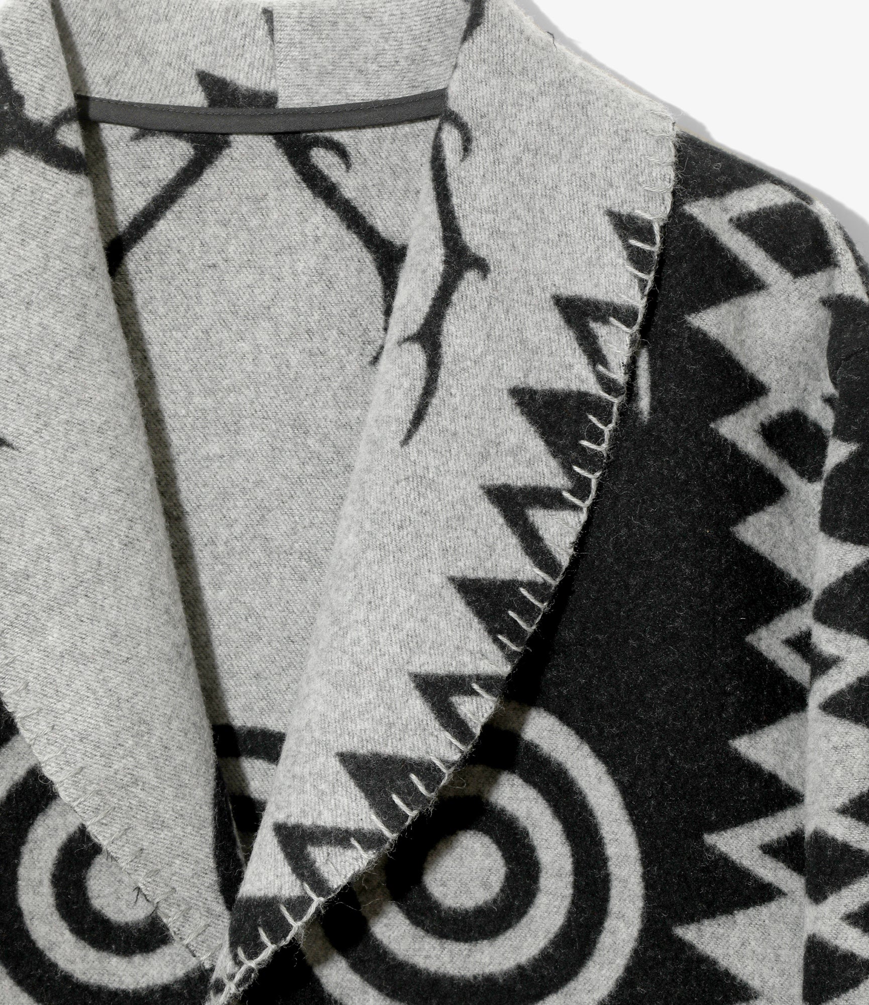 Shawl Collar Jacket - Grey - W/CA Blanket - Image 2