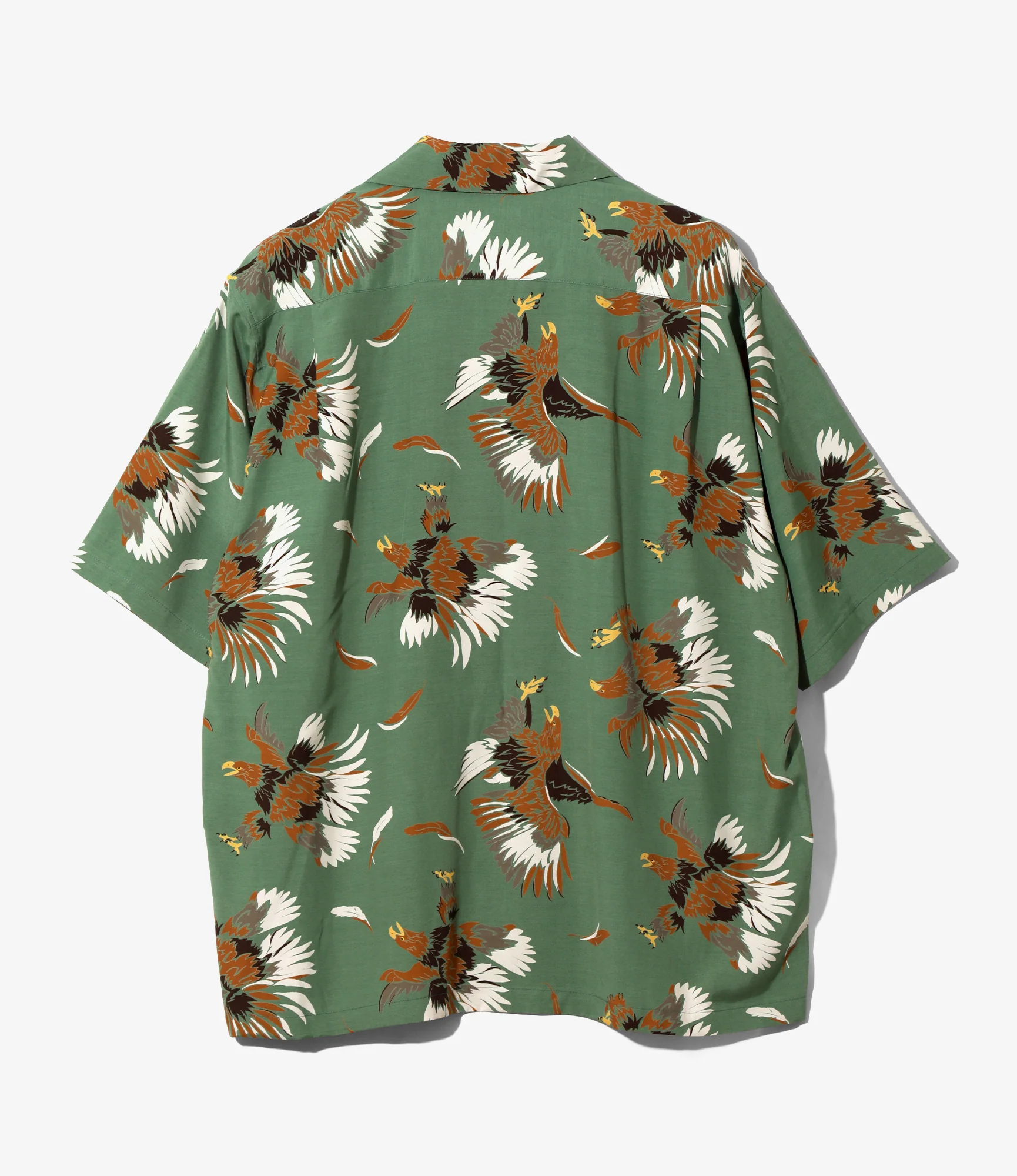 S/S Open Collar Shirt - Green - Eagle - Image 3
