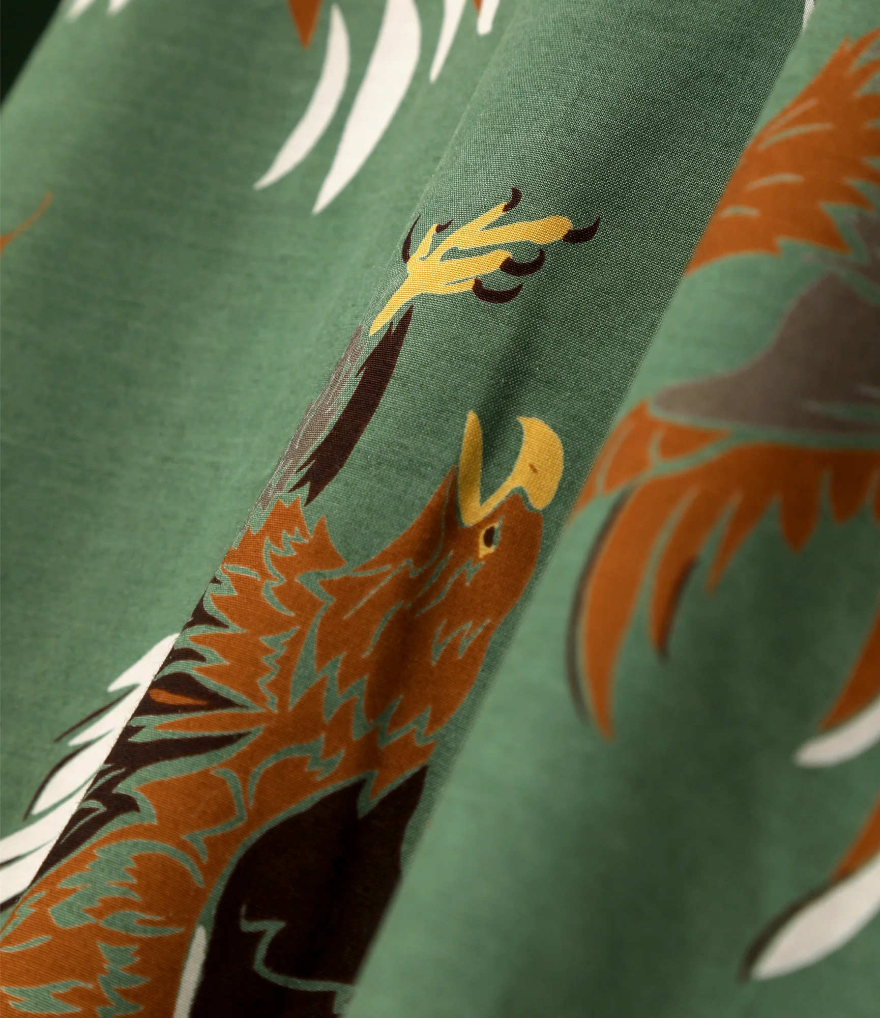 S/S Open Collar Shirt - Green - Eagle - Image 4